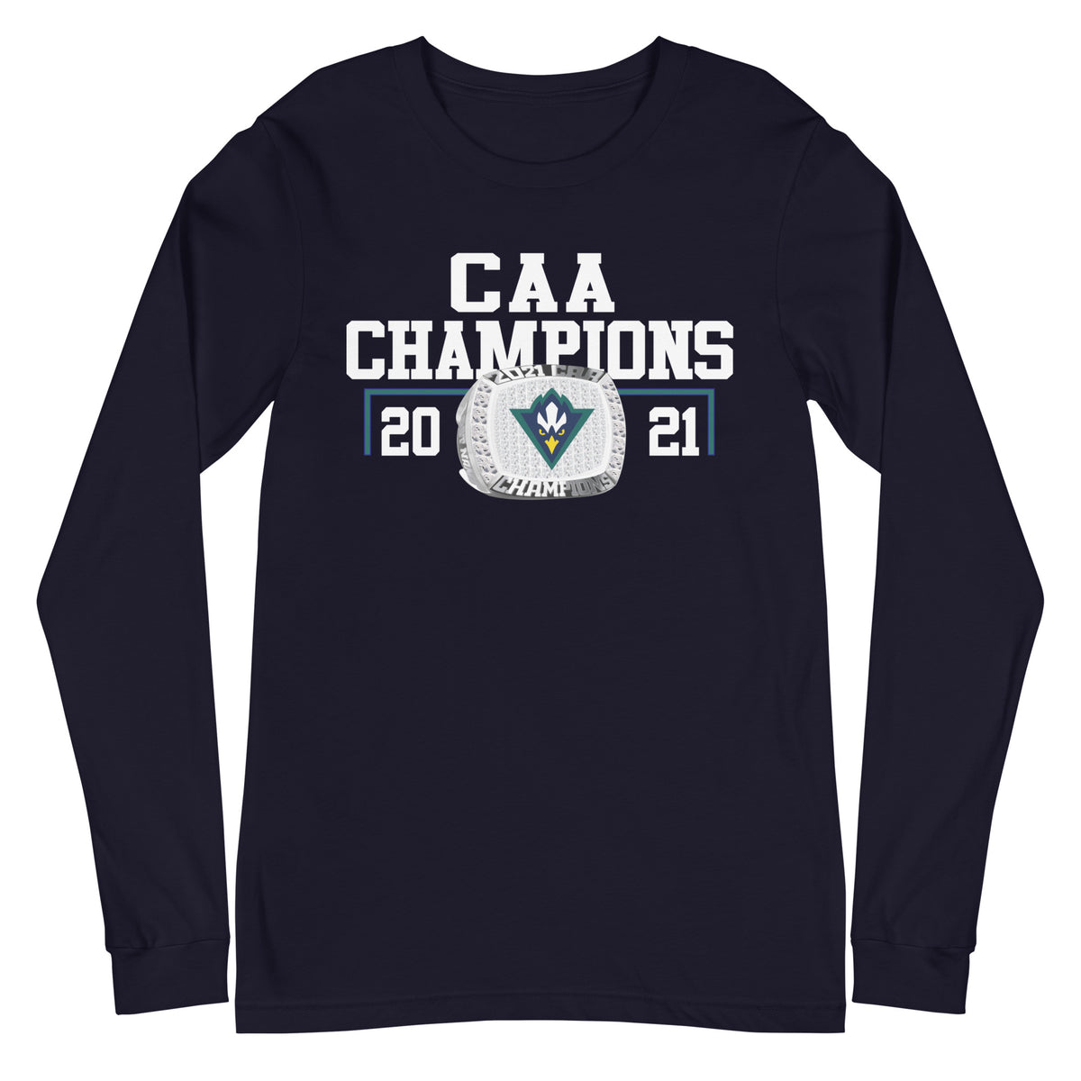 UNCW 2021 CAA Championship Ring Unisex Long Sleeve Tee