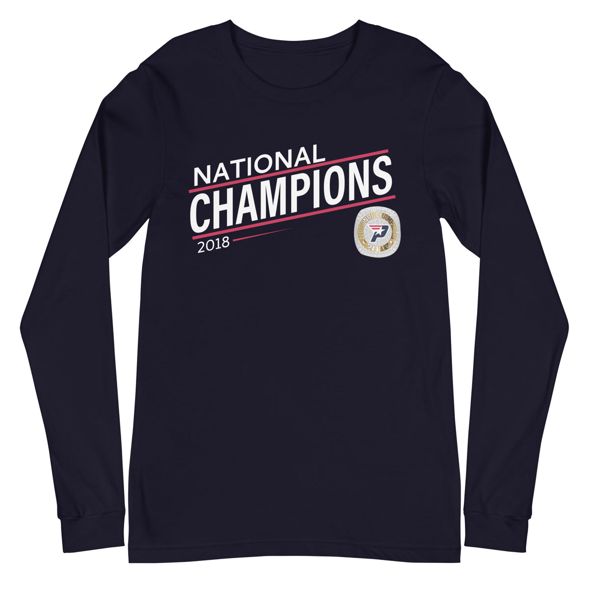 South Bay Patriots Red Line 2018 National Championship Ring  Unisex Long Sleeve Tee