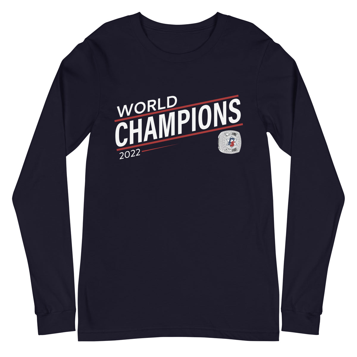 Police Softball Red Line 2022 World Championship Ring Unisex Long Sleeve Tee