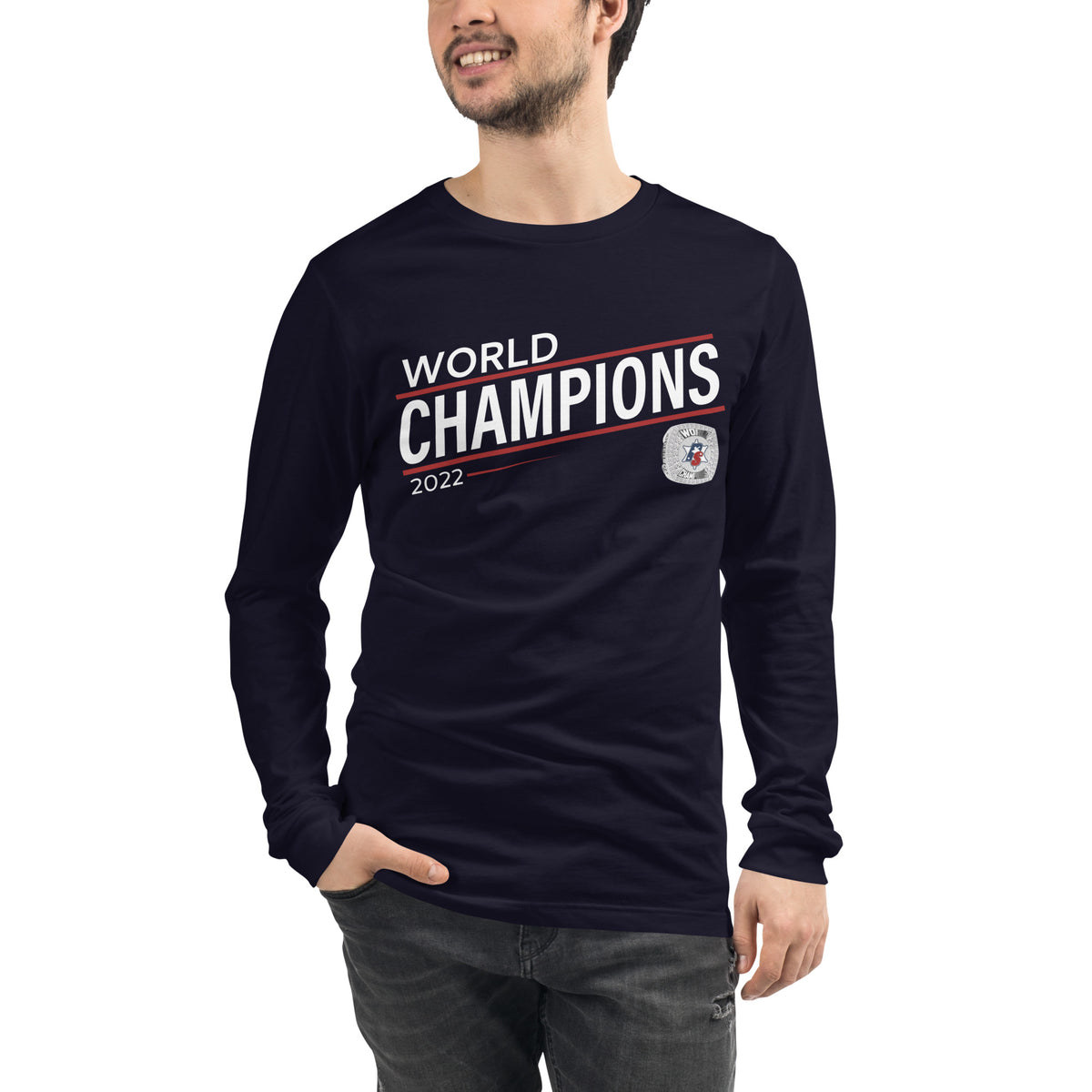 Police Softball Red Line 2022 World Championship Ring Unisex Long Sleeve Tee