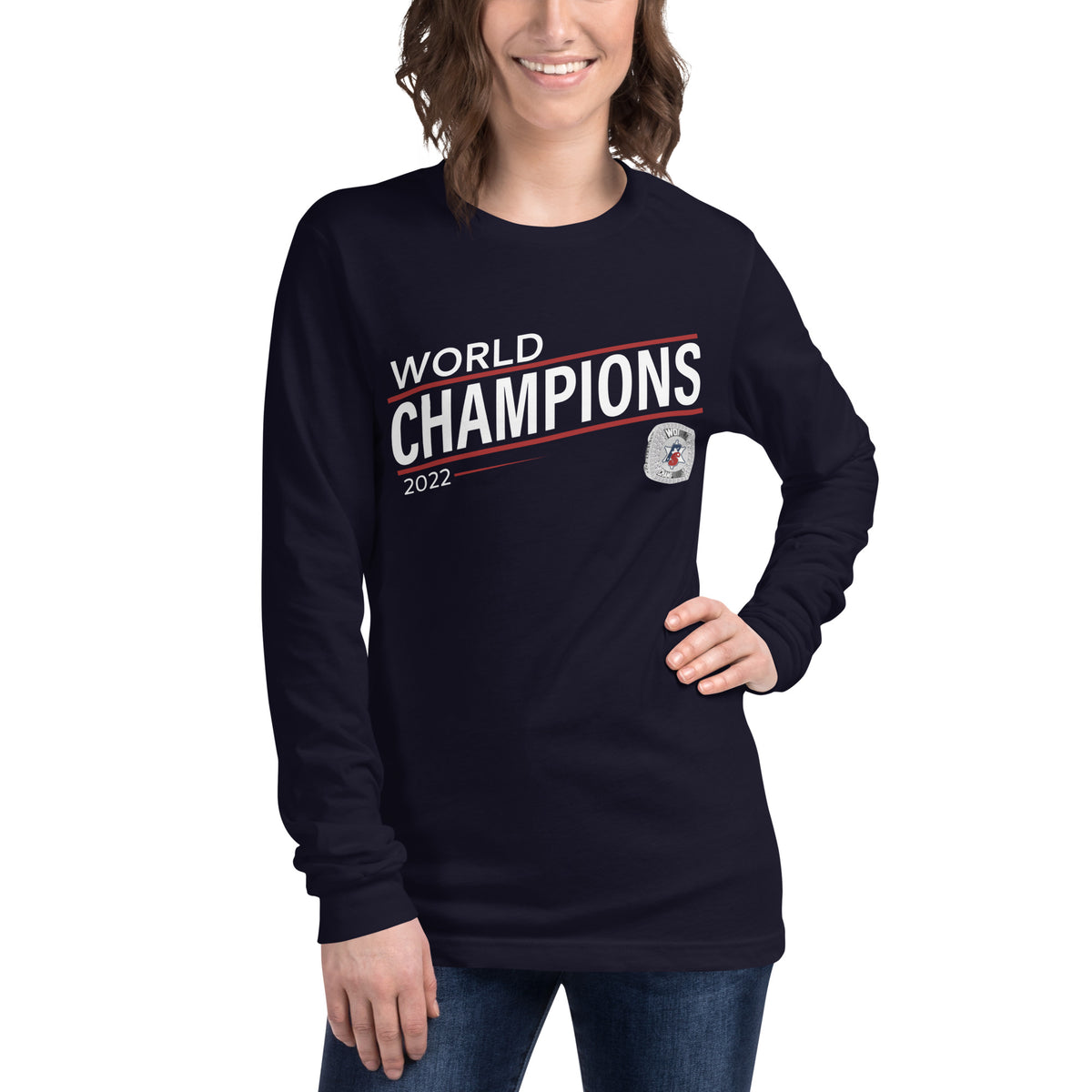 Police Softball Red Line 2022 World Championship Ring Unisex Long Sleeve Tee