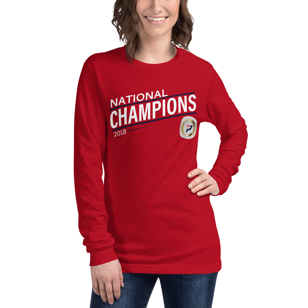South Bay Patriots Blue Line 2018 National Championship Ring Unisex Long Sleeve Tee