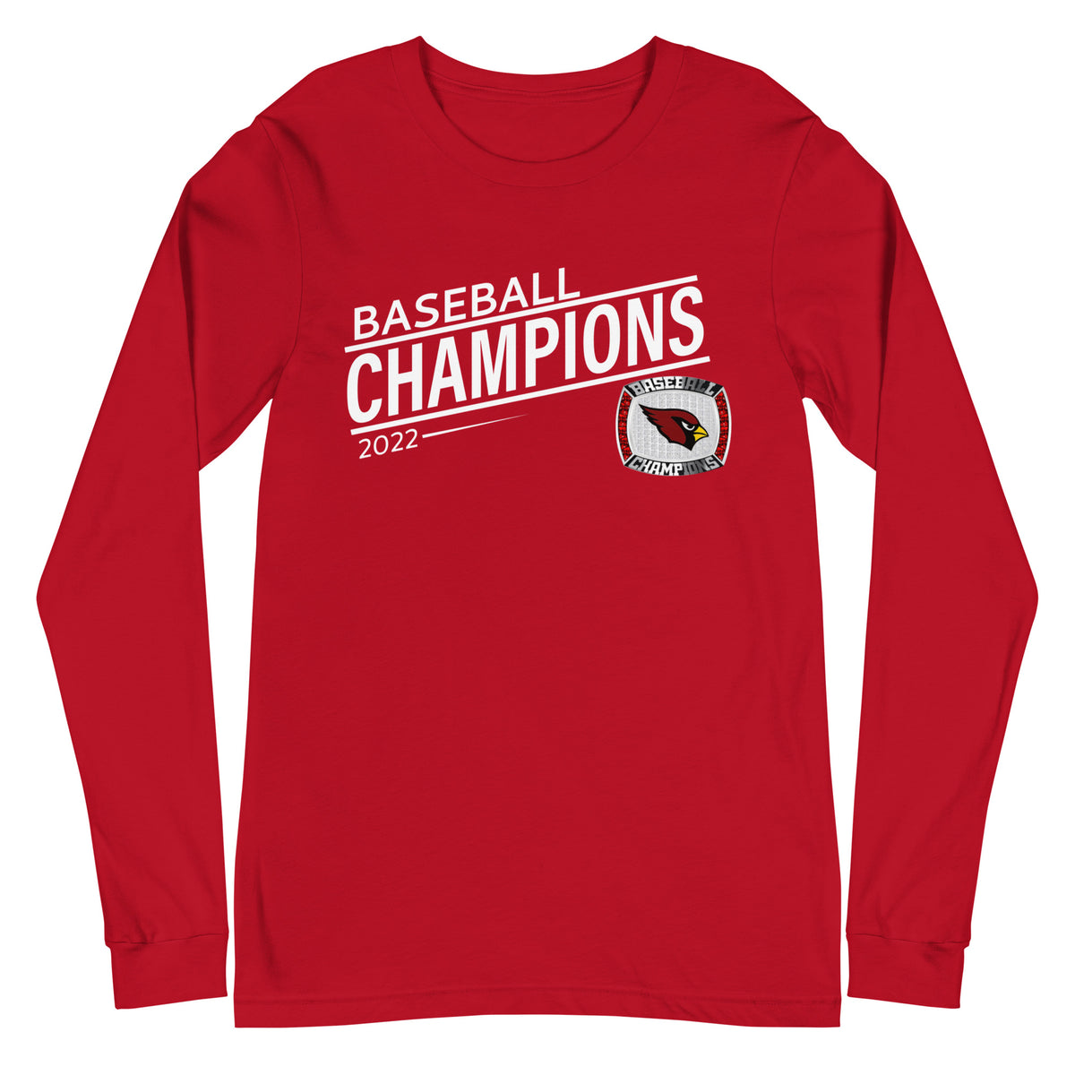Fairmont Senior High School 2022 Baseball Championship Ring Unisex Long Sleeve Tee