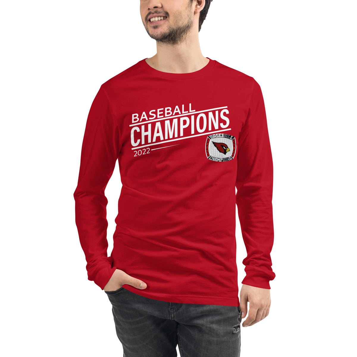 Fairmont Senior High School 2022 Baseball Championship Ring Unisex Long Sleeve Tee