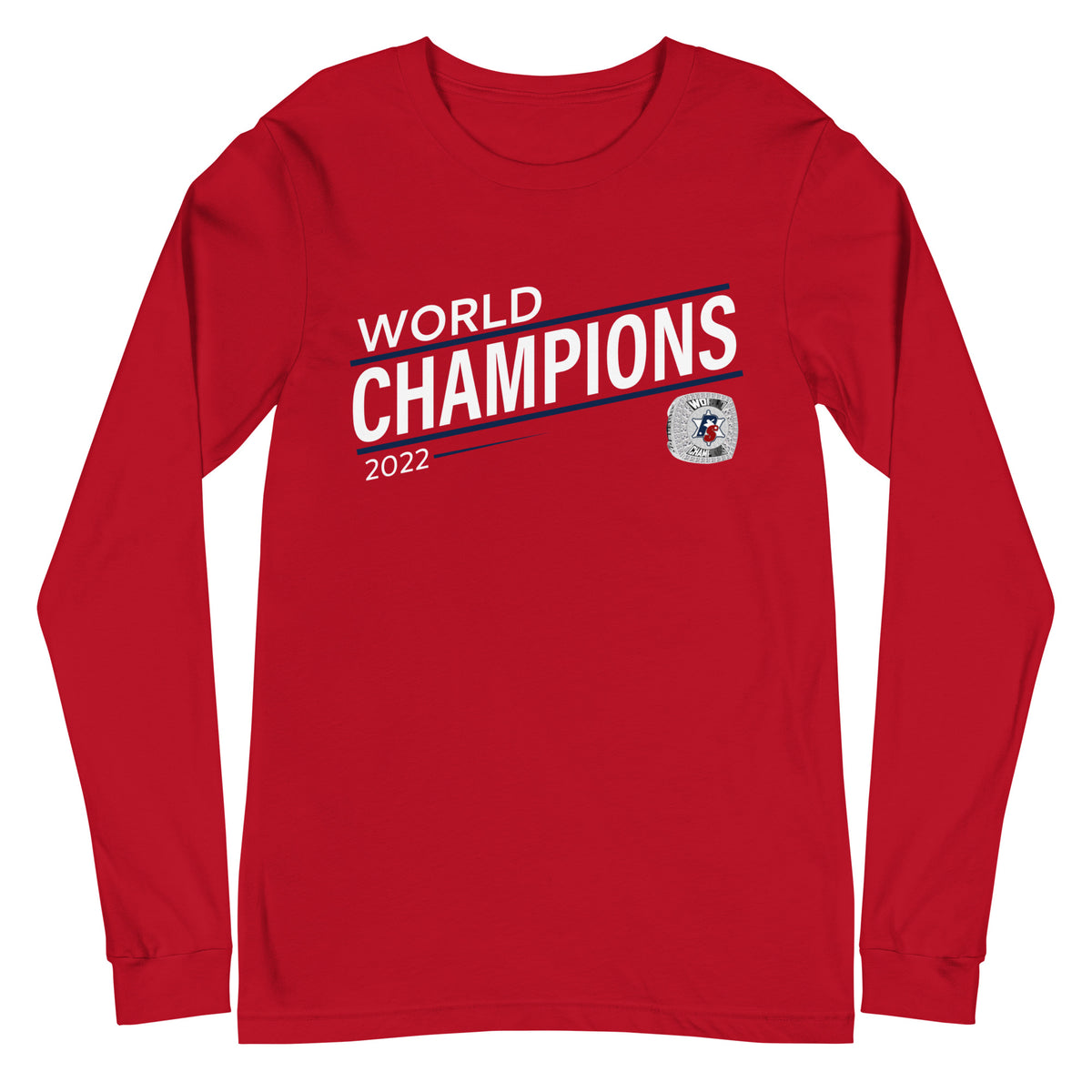 Police Softball Blue Line 2022 World Championship Ring Unisex Long Sleeve Tee