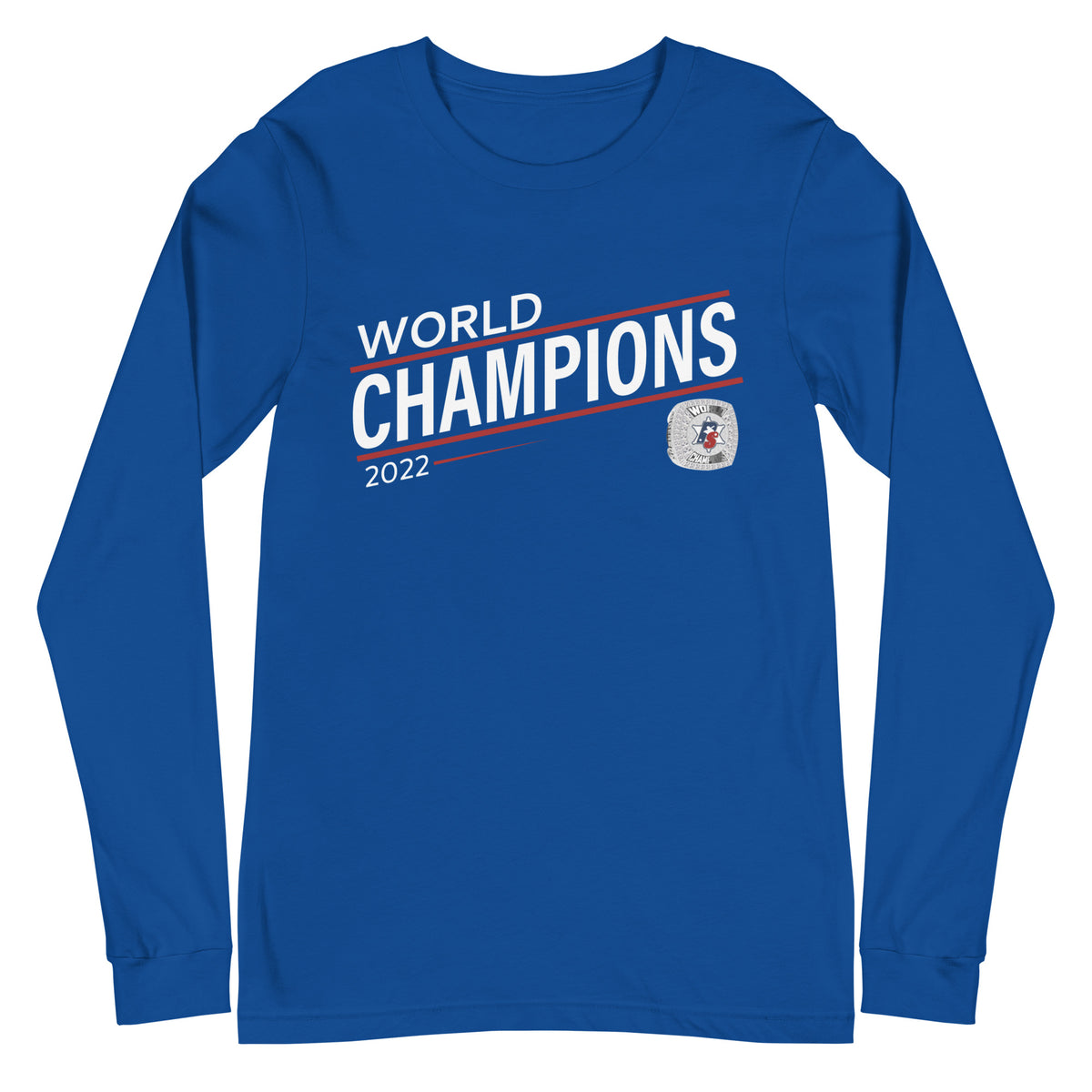 Police Softball Red Line 2022 World Championship Ring Unisex Long Sleeve Tee
