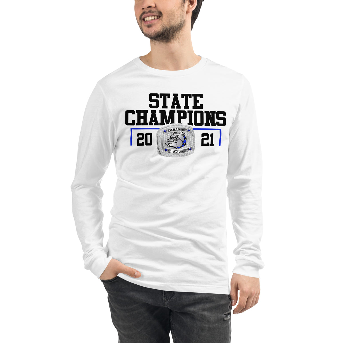 Strong High School 2021 Football State Championship Ring Unisex Long Sleeve Tee