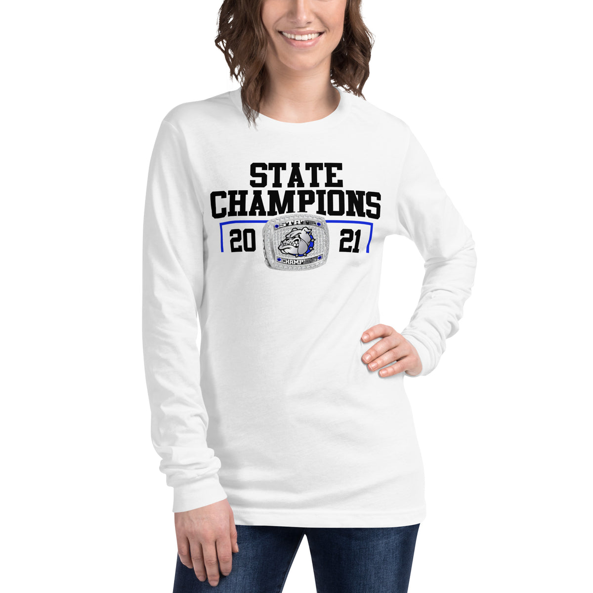 Strong High School 2021 Football State Championship Ring Unisex Long Sleeve Tee