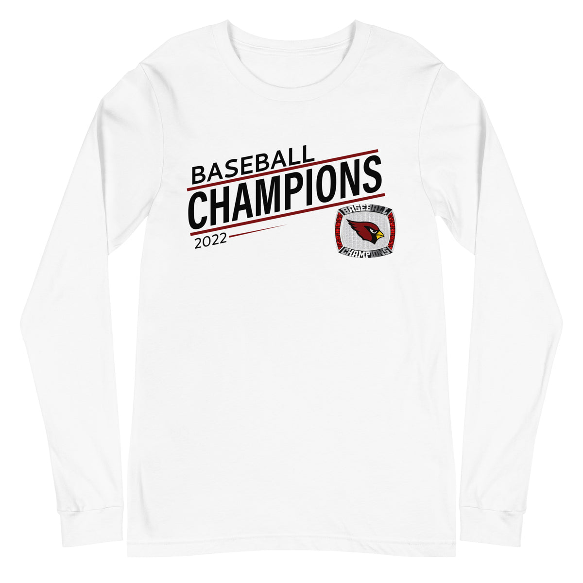 Fairmont Senior High School 2022 Baseball Championship Ring Unisex Long Sleeve Tee