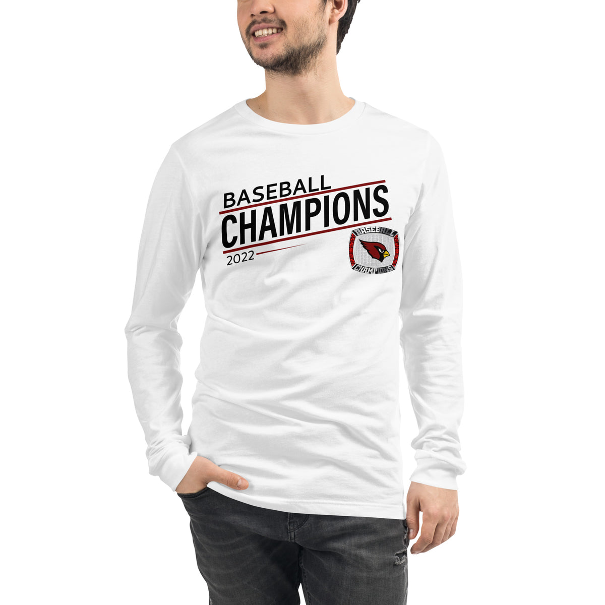 Fairmont Senior High School 2022 Baseball Championship Ring Unisex Long Sleeve Tee