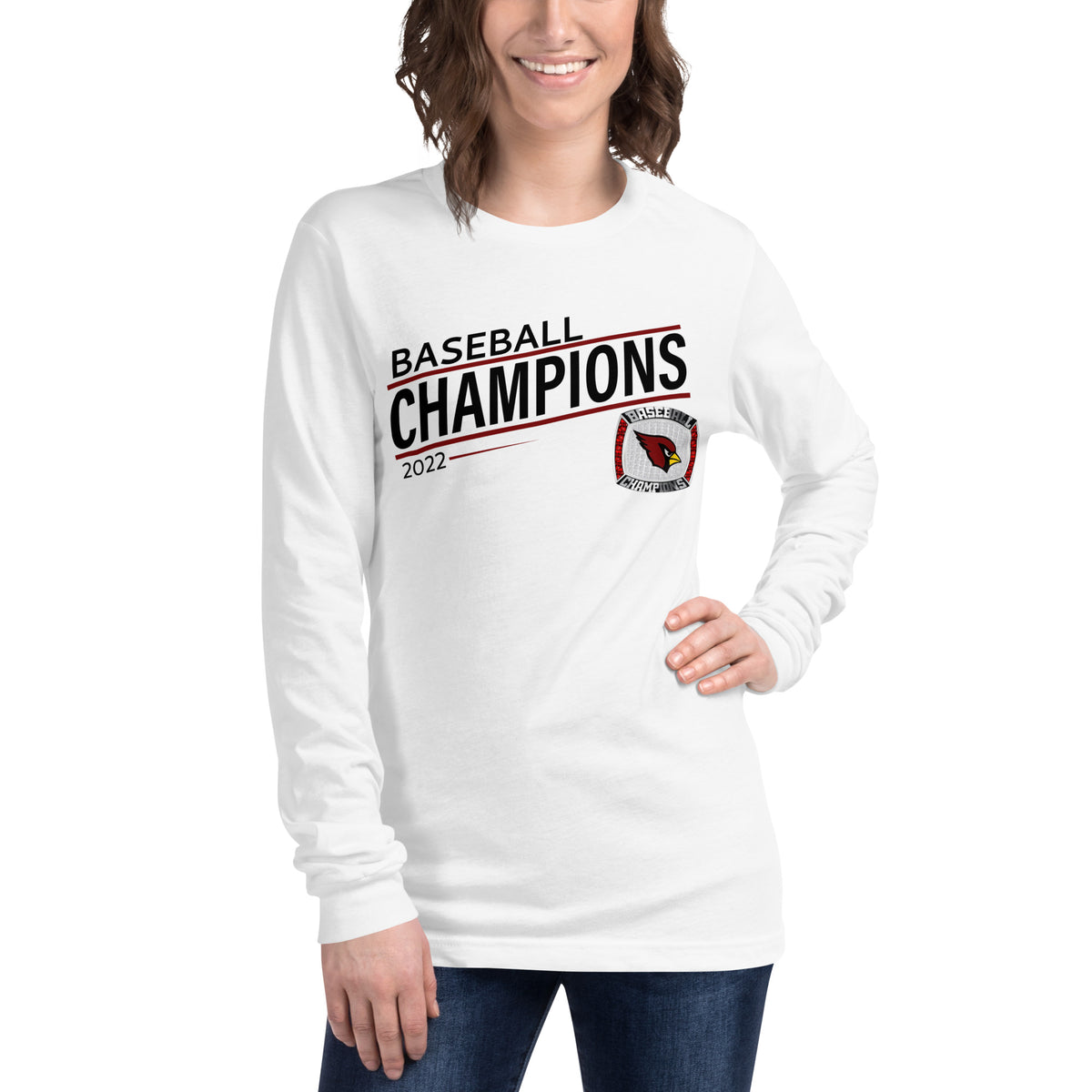 Fairmont Senior High School 2022 Baseball Championship Ring Unisex Long Sleeve Tee