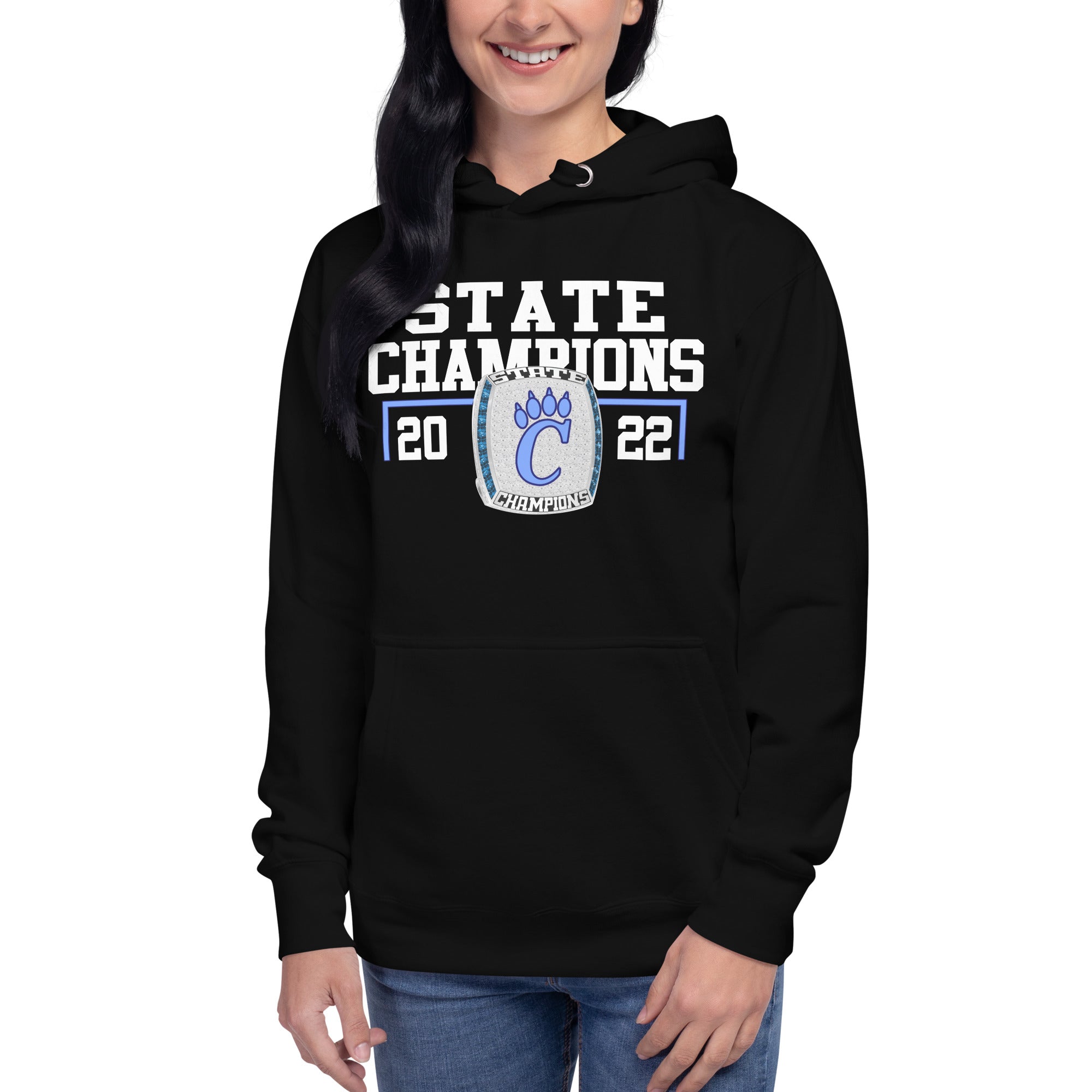 Chesapeake High School 2022 State Championship Style Ring Unisex Hoodie