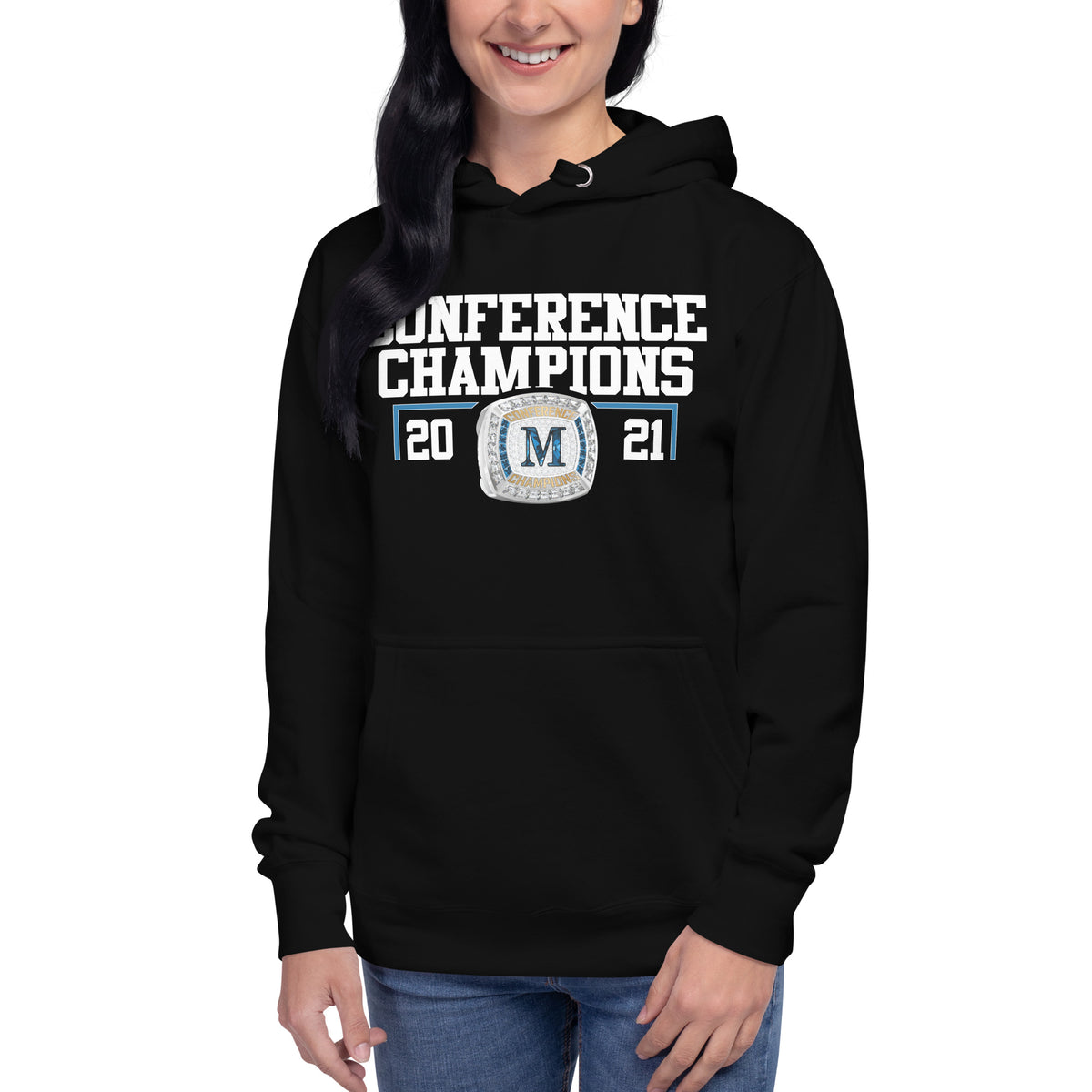 Marian University 2021 Hockey Conference Championship Ring Unisex Hoodie