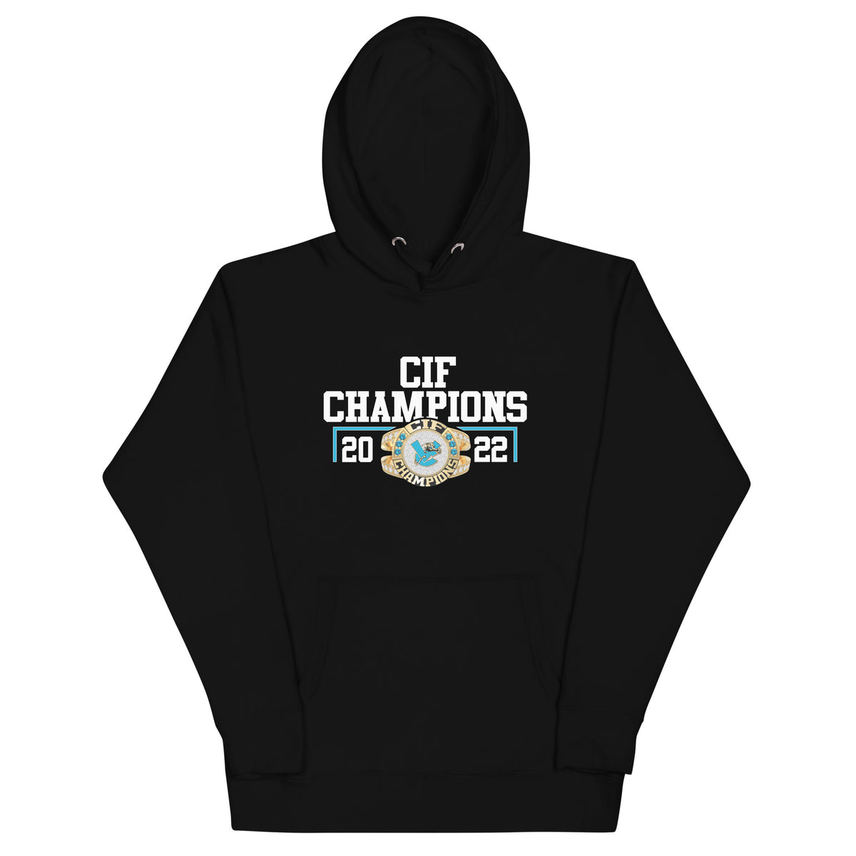Valley Center High School Track &amp; Field Gold Lasium 2022 CIF Championship Ring Unisex Hoodie
