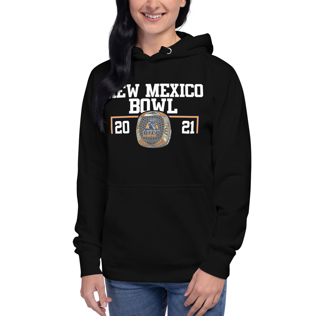 University of Texas at El Paso Football 2021 New Mexico Bowl Championship Ring Unisex Hoodie