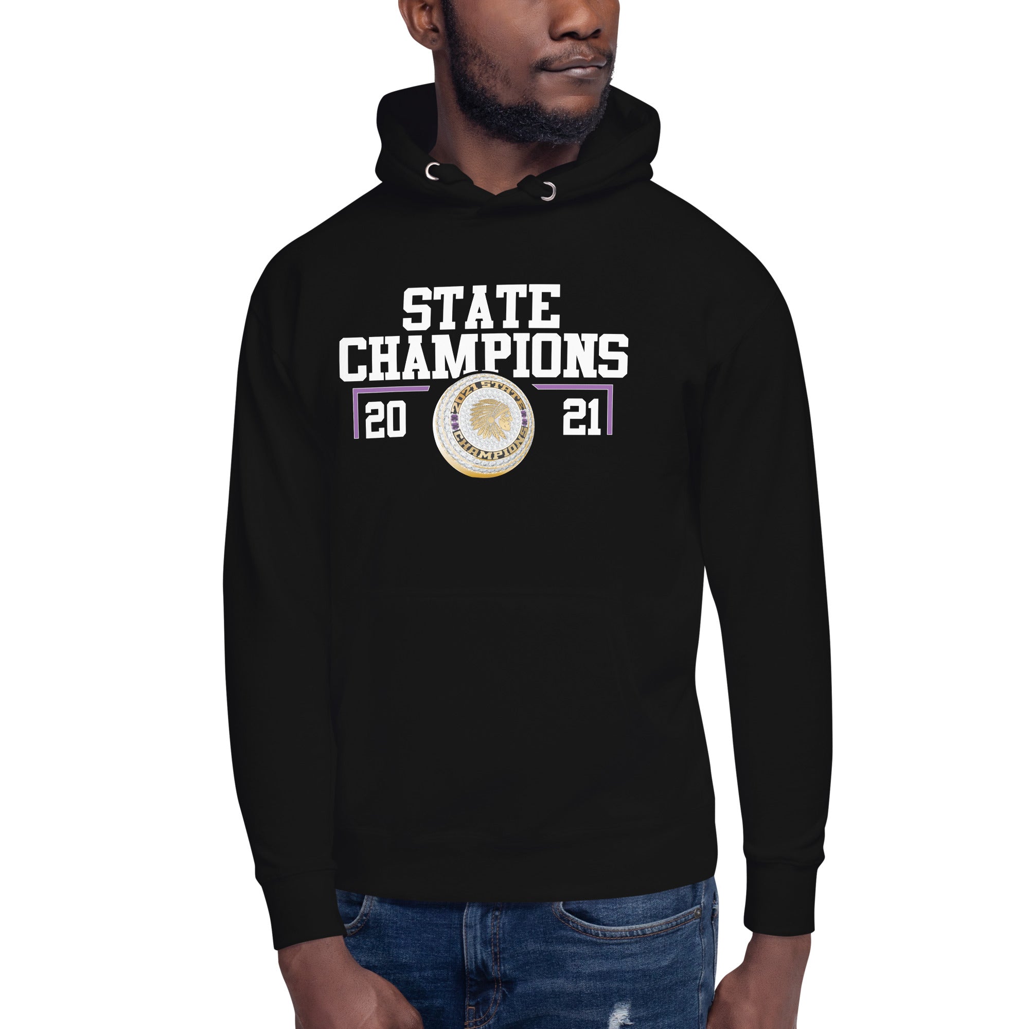 Amite High School Football 2021 State  Championship Style Ring Unisex Hoodie