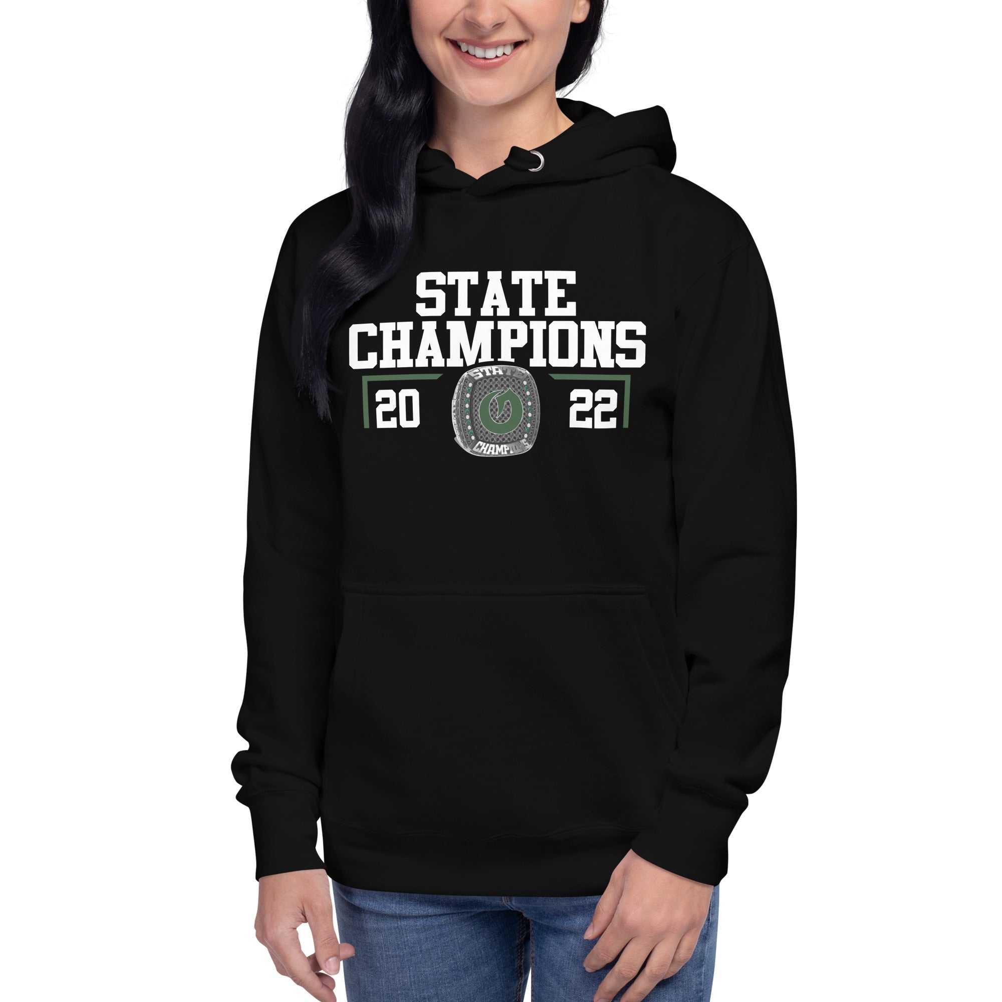 Olympus High School Swimming & Diving 2022 State Championship Ring Unisex Hoodie
