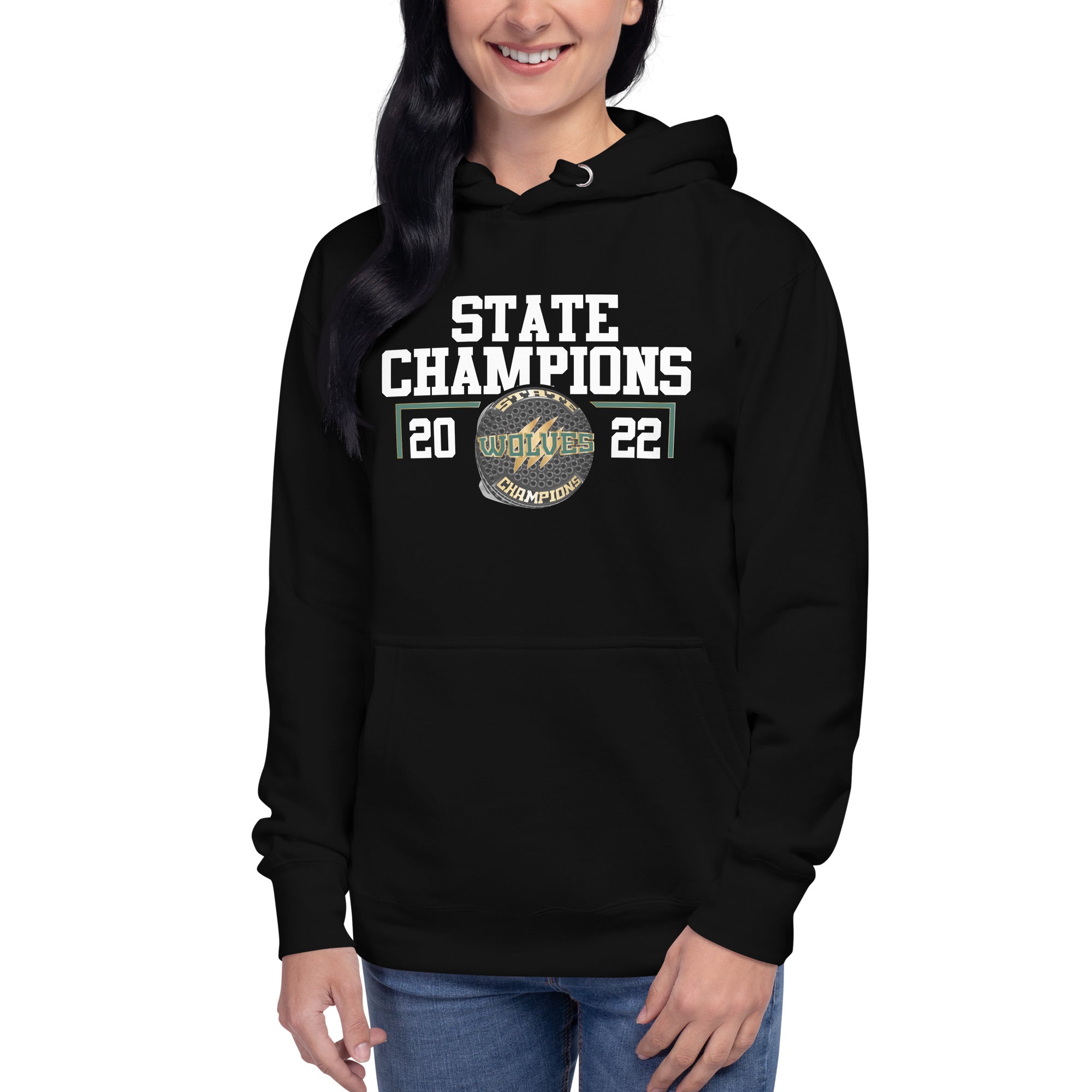 Green Canyon High School Men’s Lacrosse 2022 State Championship Ring Unisex Hoodie