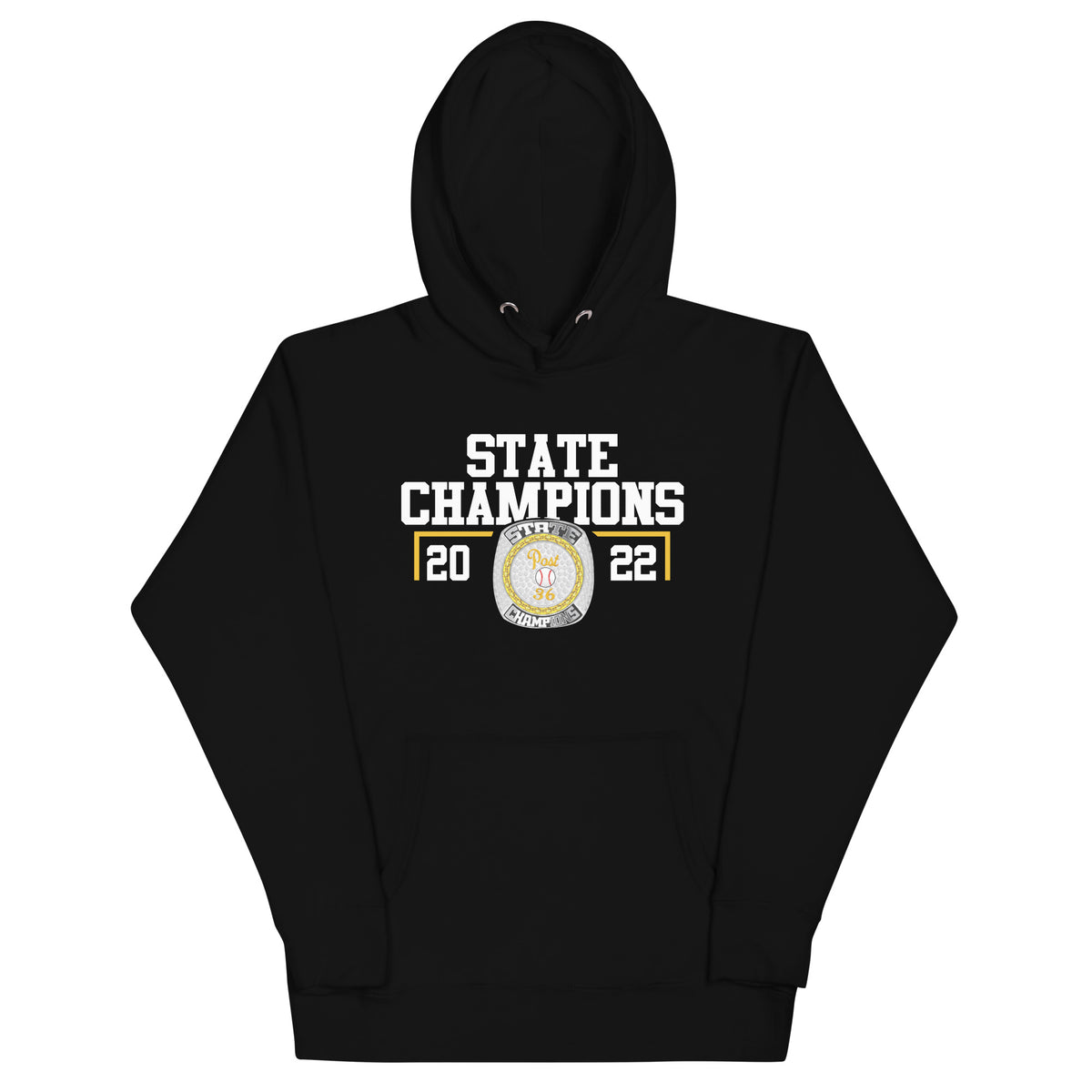 Post 36 Baseball Rally Dawgs 2022 State Championship Ring Unisex Hoodie