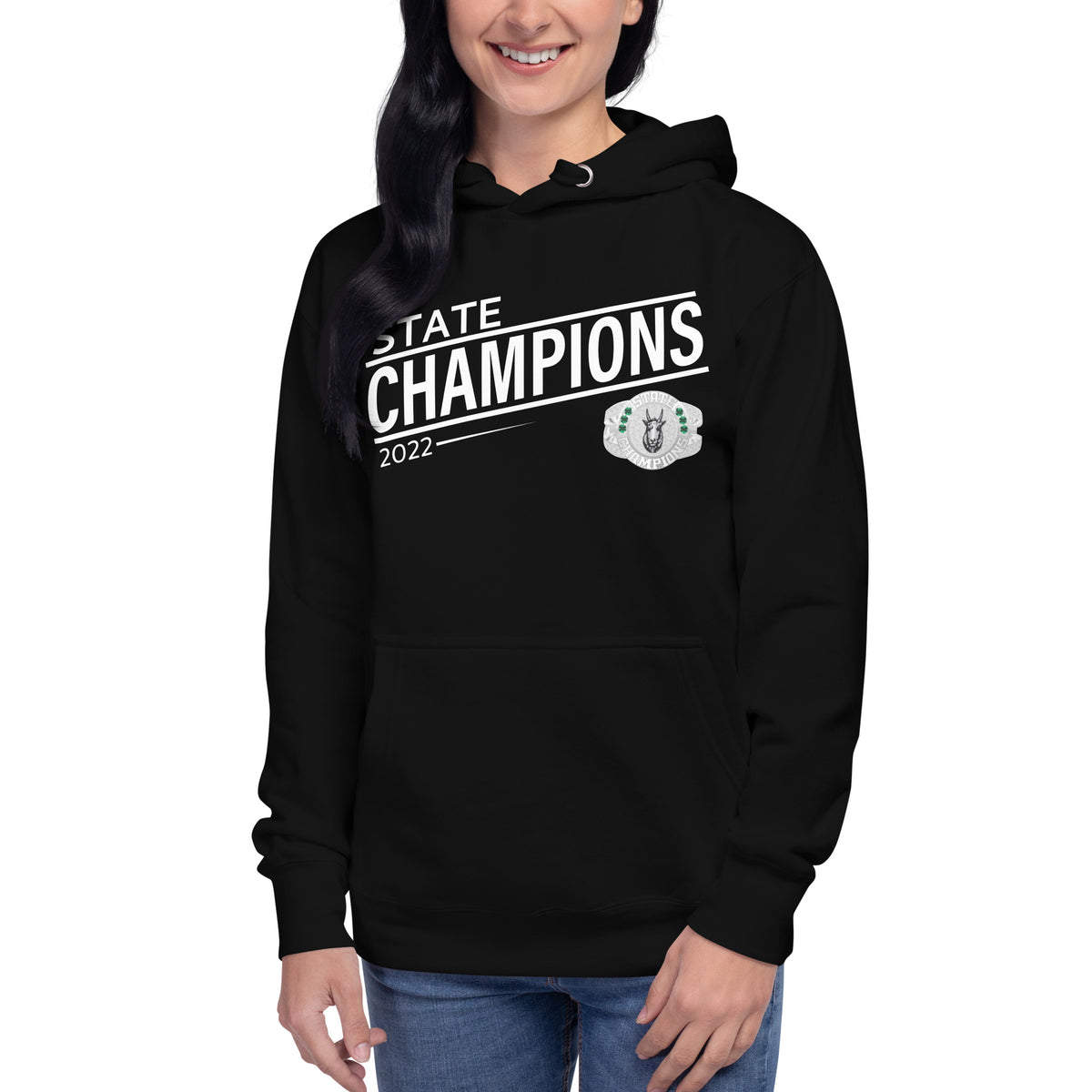 Chelan Goats Volleyball 2022 State Championship Ring Unisex Hoodie