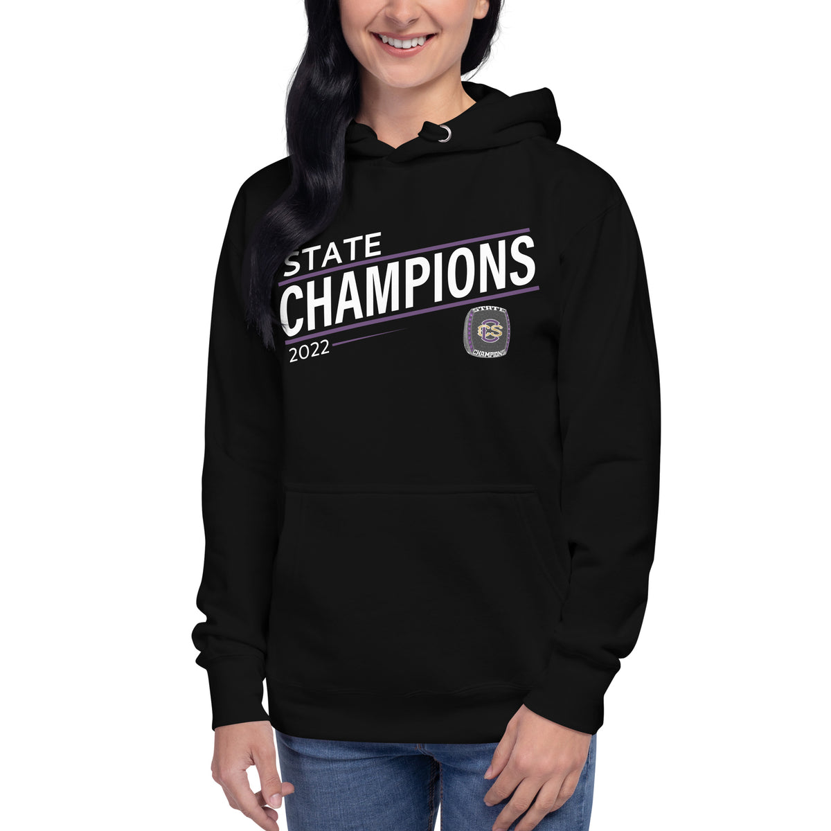 Community Christian High School Cheer 2022 State Championship Ring Unisex Hoodie