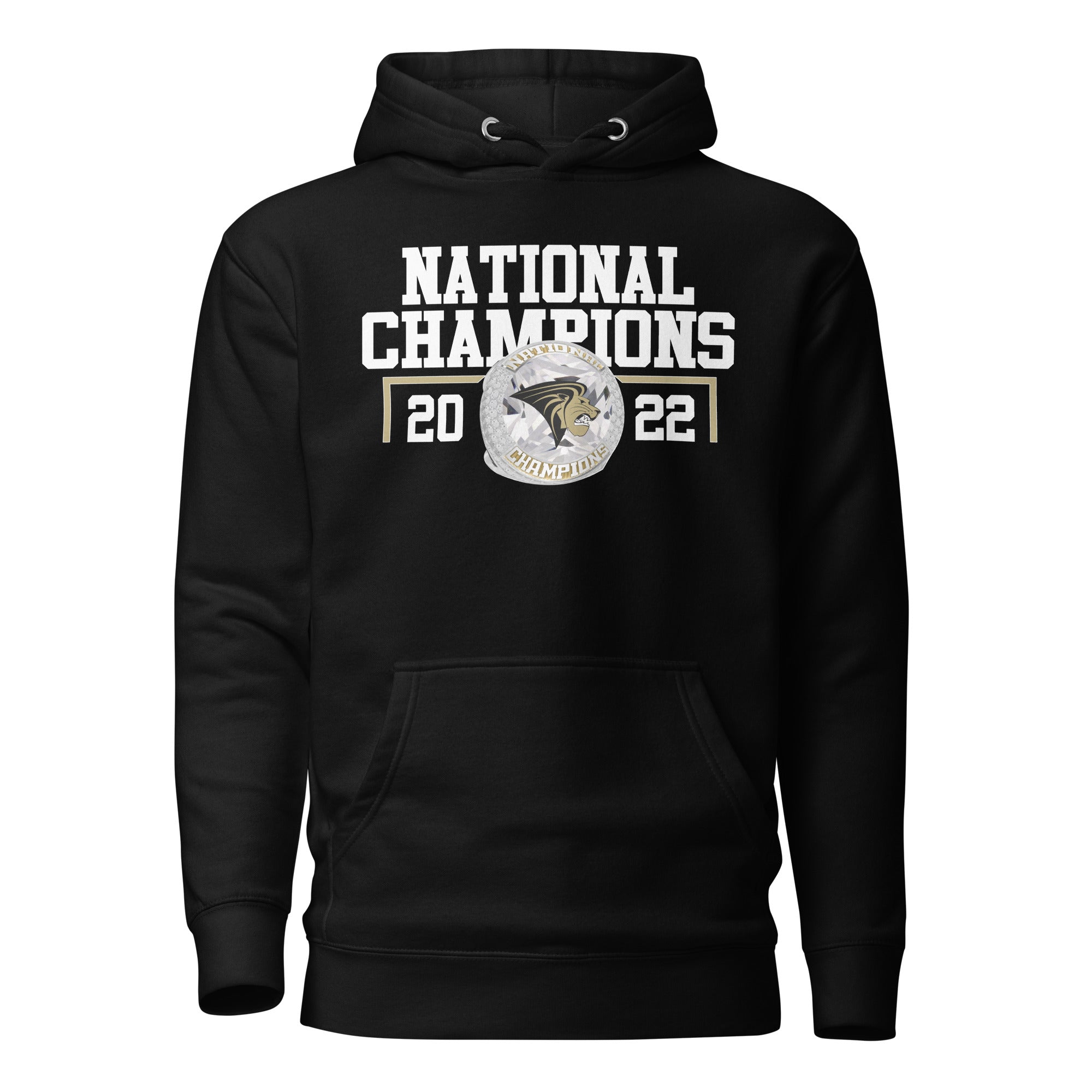 33872 - Lindenwood Cheer 2022 National Championship Ring Unisex Hoodie