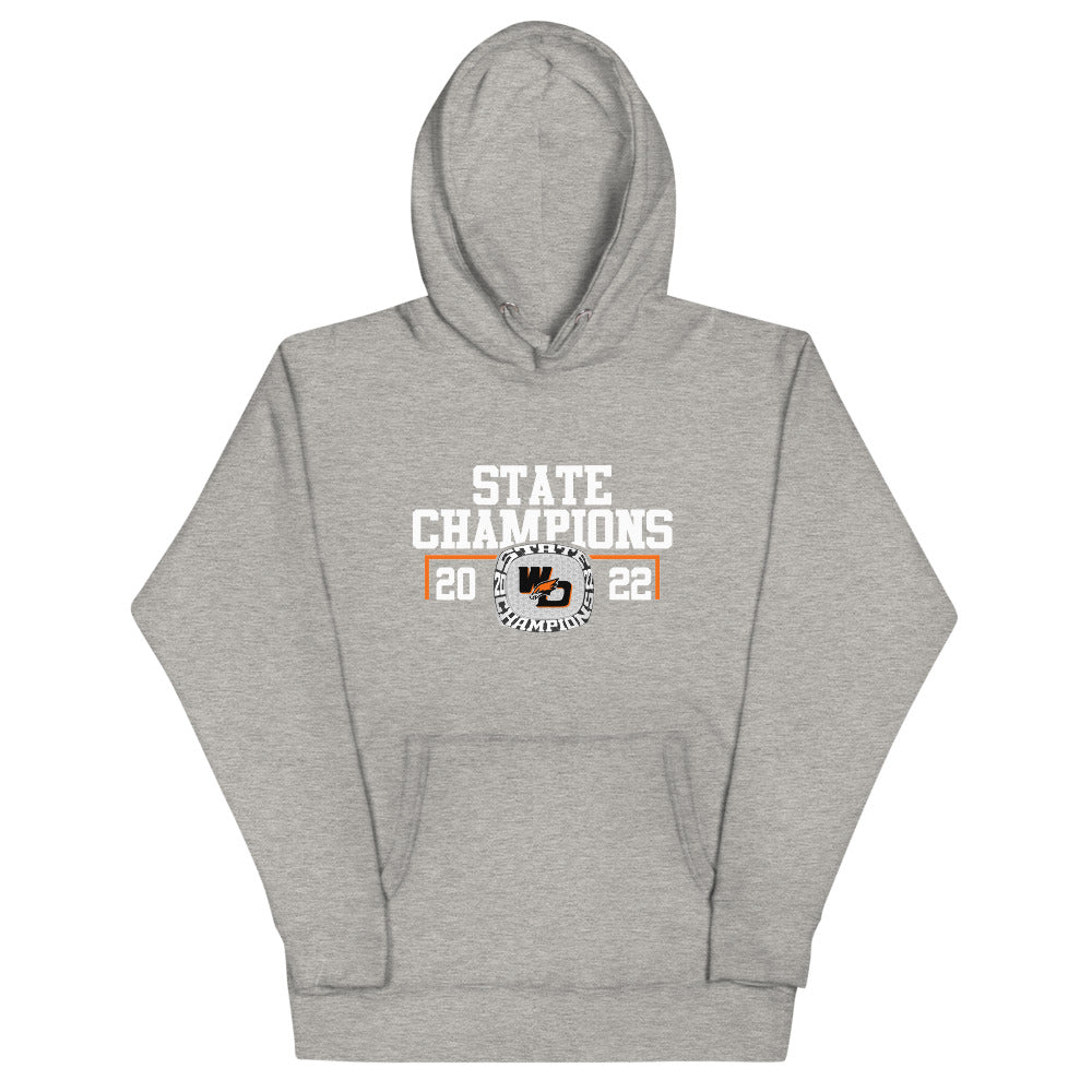 West Delaware High School Wrestling 2022 Championship Ring Unisex Hoodie