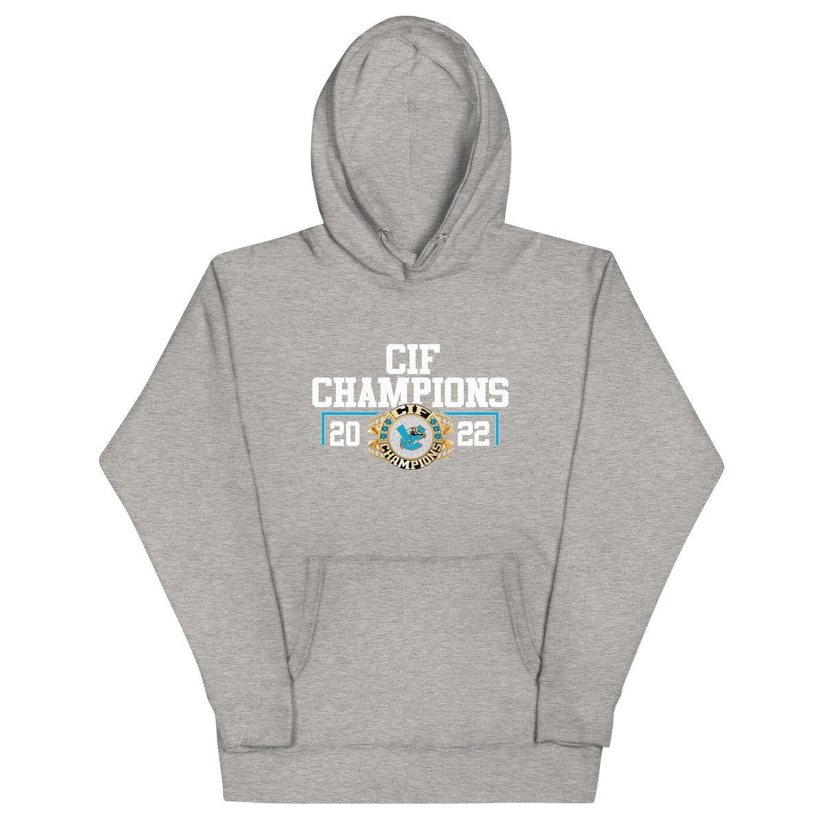Valley Center High School Track &amp; Field Gold Lasium 2022 CIF Championship Ring Unisex Hoodie