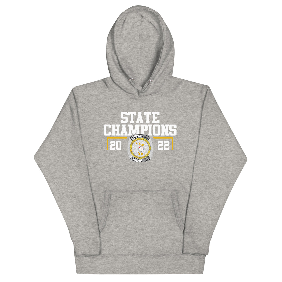 Post 36 Baseball Rally Dawgs 2022 State Championship Ring Unisex Hoodie