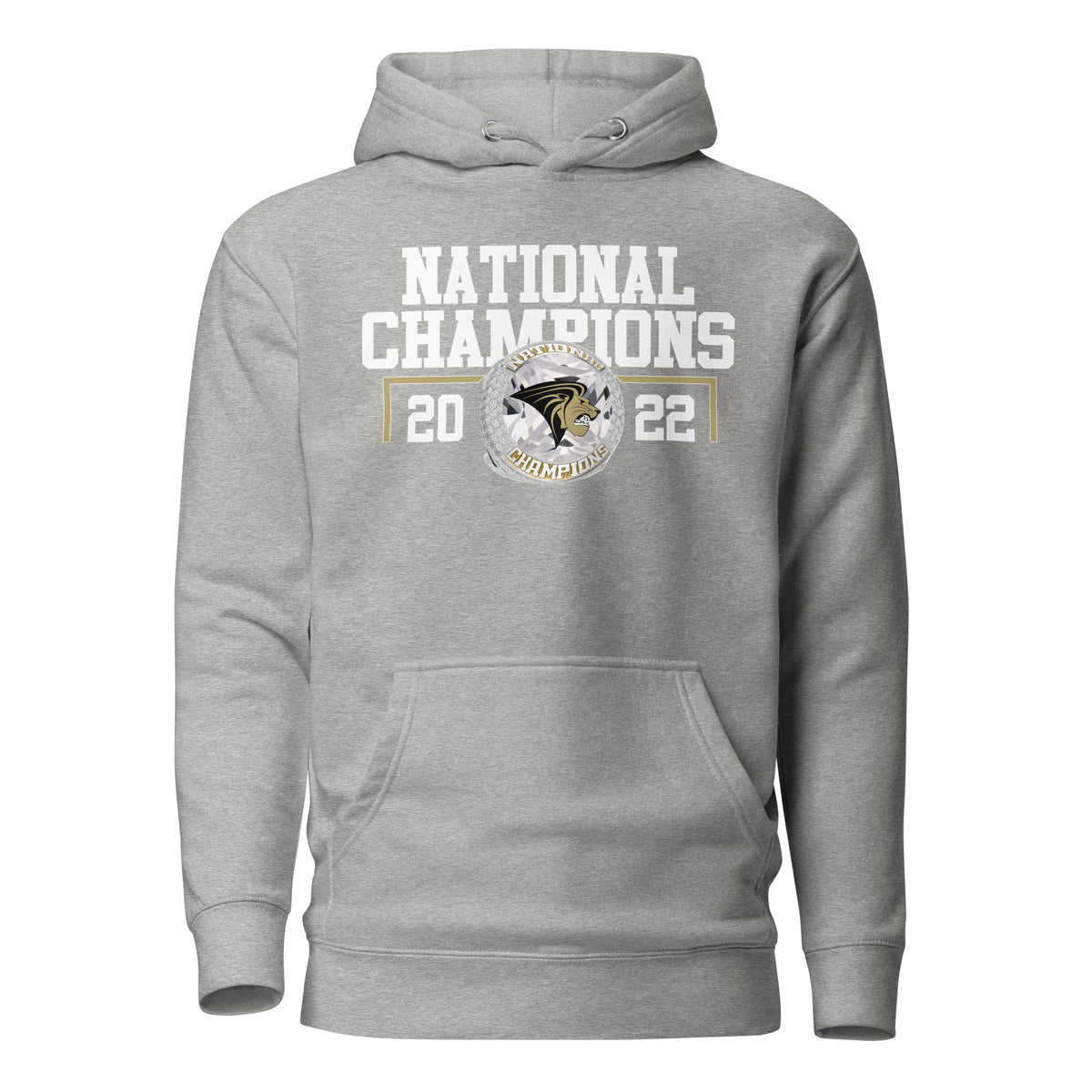 33872 - Lindenwood Cheer 2022 National Championship Ring Unisex Hoodie