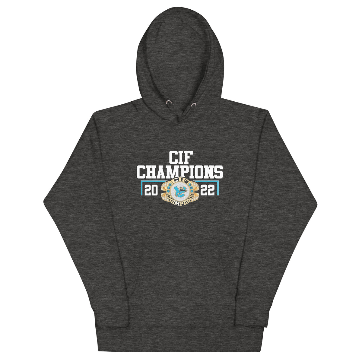 Valley Center High School Track &amp; Field Gold Lasium 2022 CIF Championship Ring Unisex Hoodie