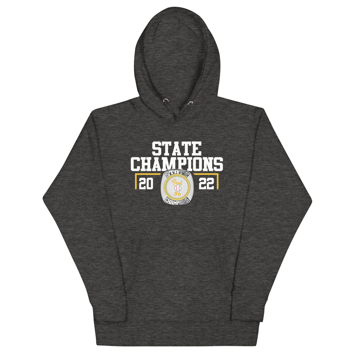 Post 36 Baseball Rally Dawgs 2022 State Championship Ring Unisex Hoodie