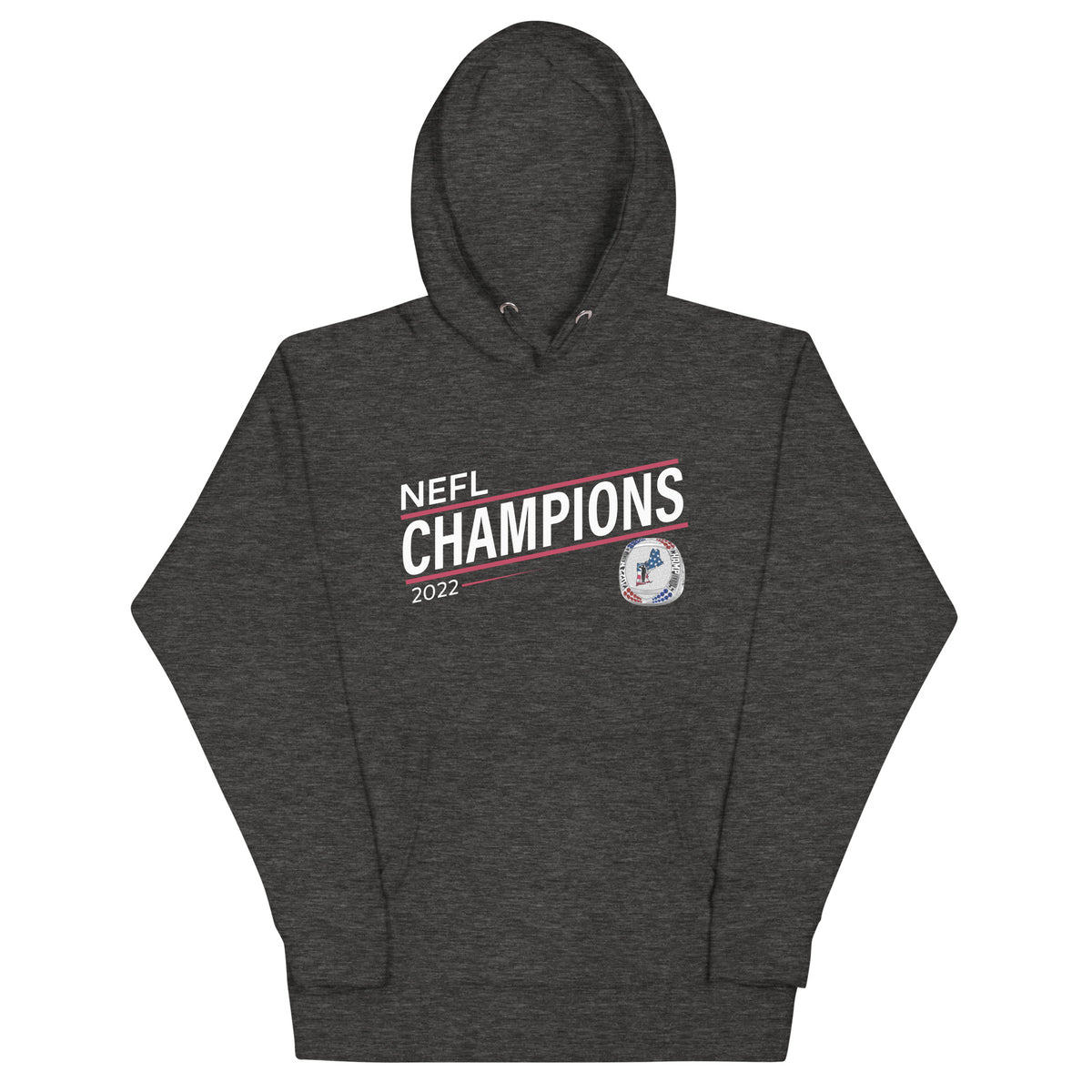 Mass Warriors 2022 NEFL Championship Ring Red Line Unisex Hoodie