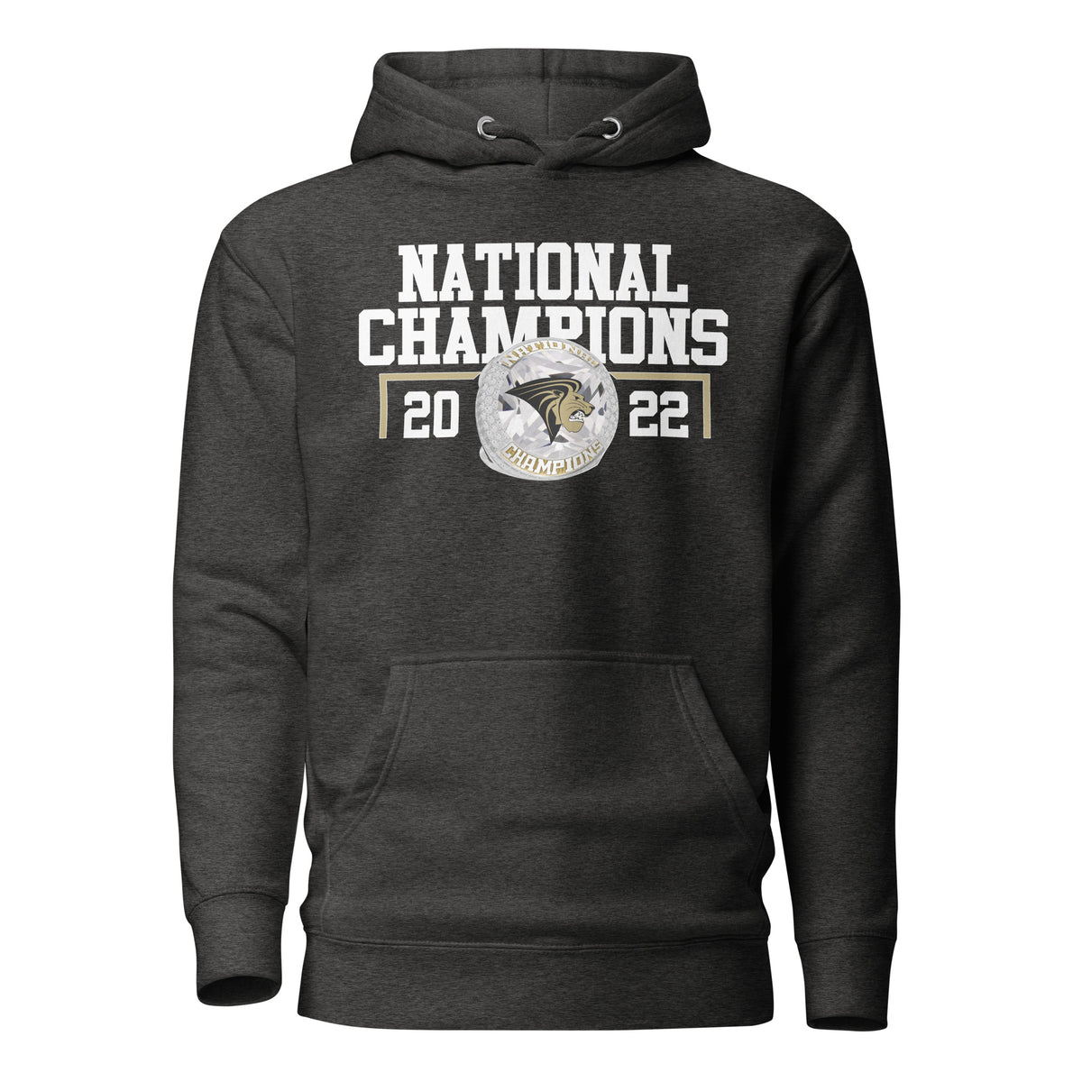 33872 - Lindenwood Cheer 2022 National Championship Ring Unisex Hoodie