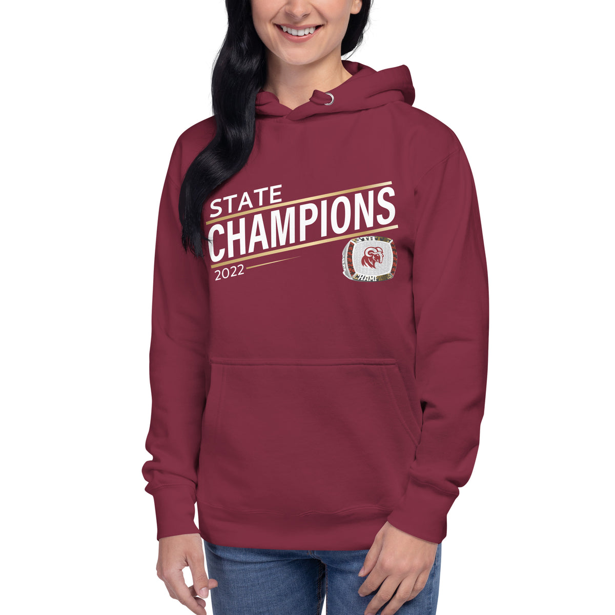 Merino High School 2022 State Championship Ring Goldline Unisex Hoodie