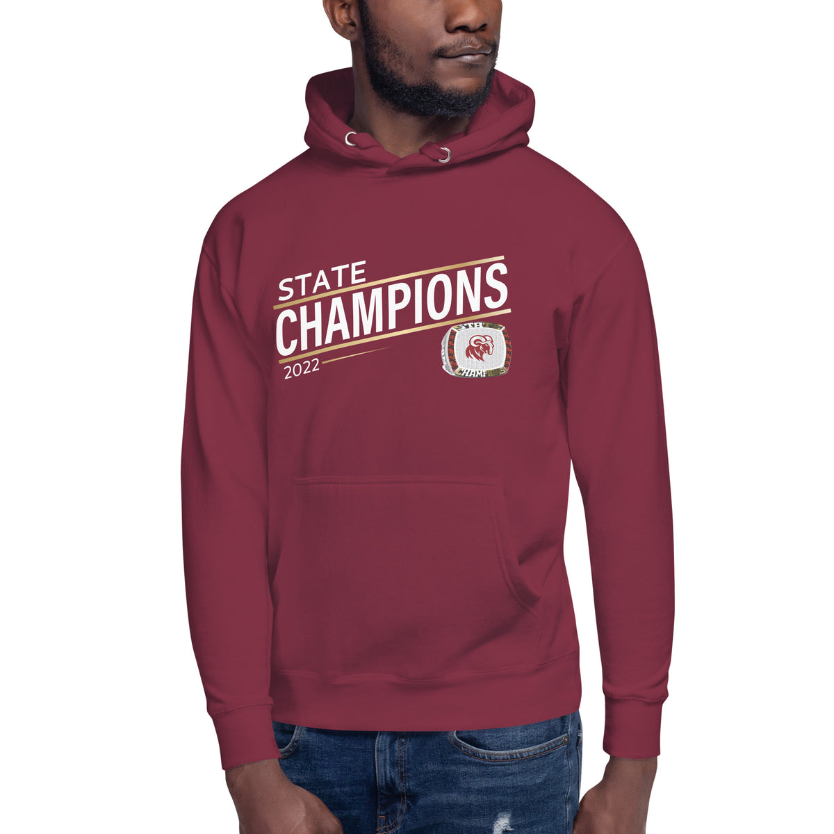 Merino High School 2022 State Championship Ring Goldline Unisex Hoodie