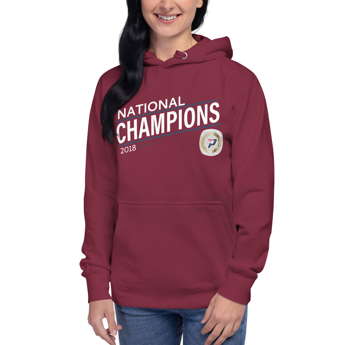 South Bay Patriots Blue Line 2018 National Championship Ring Unisex Hoodie