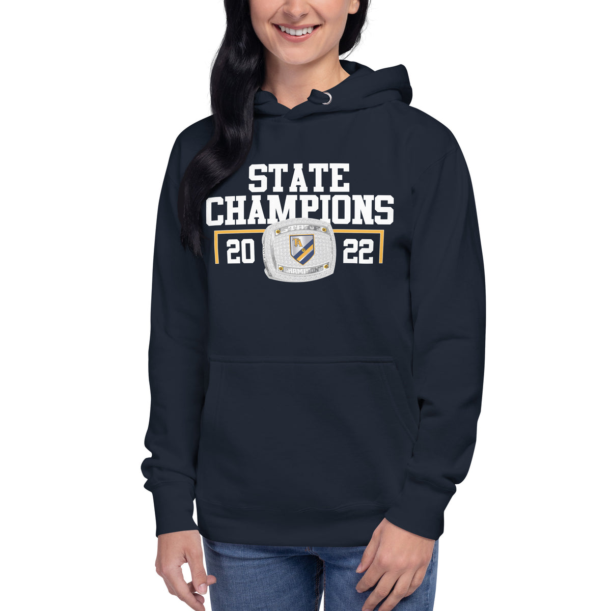 Tuscaloosa Academy Men’s Soccer 2022 State Championship Ring Unisex Hoodie