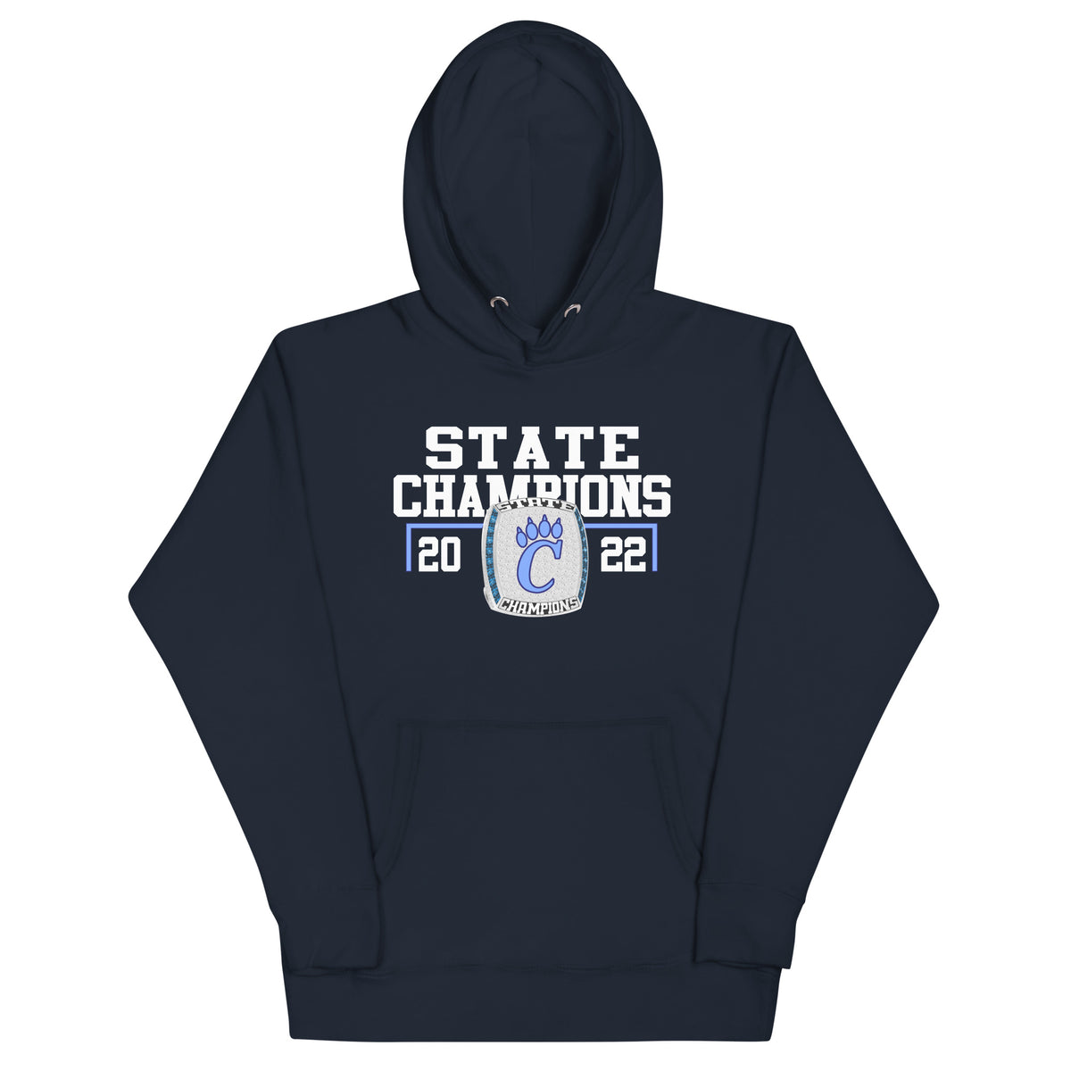 Chesapeake High School 2022 State Championship Style Ring Unisex Hoodie