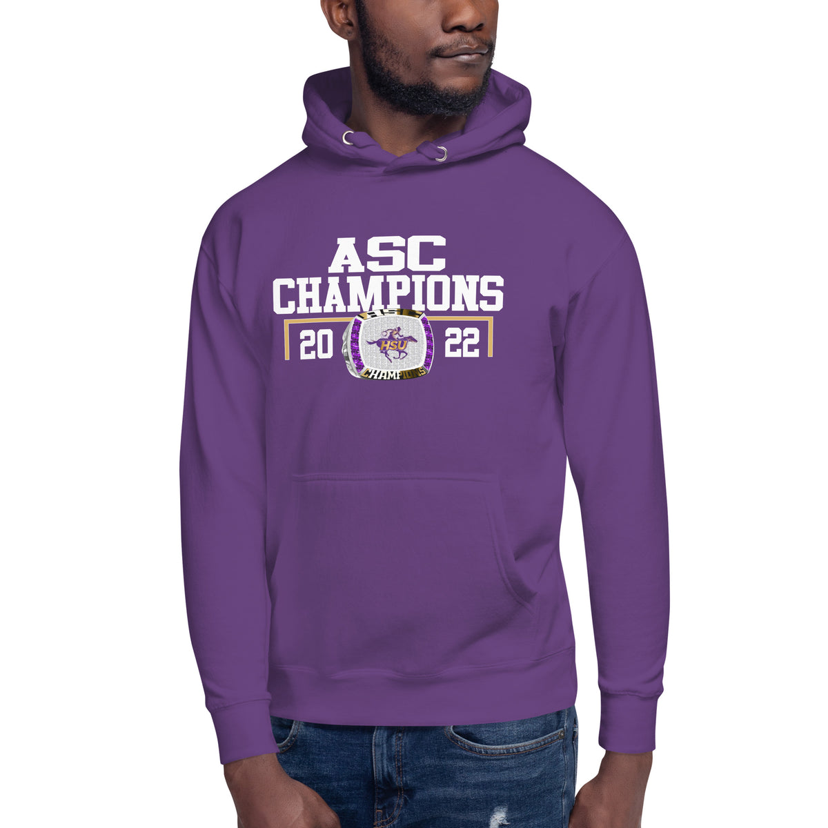 Hardin-Simmons University Men’s Tennis 2022 Silver Lasium ASC Championship Ring Unisex Hoodie
