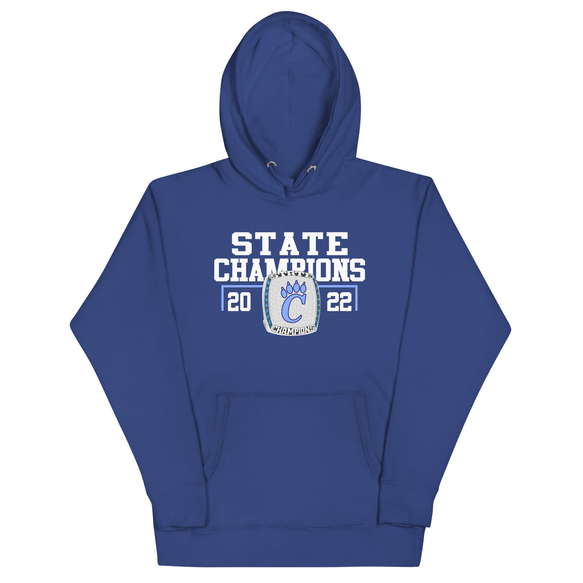 Chesapeake High School 2022 State Championship Style Ring Unisex Hoodie