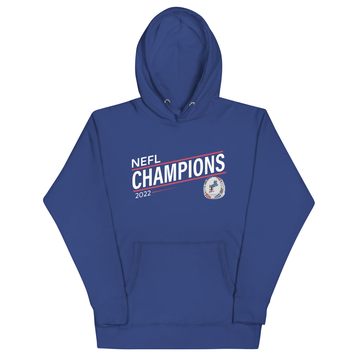 Mass Warriors 2022 NEFL Championship Ring Red Line Unisex Hoodie