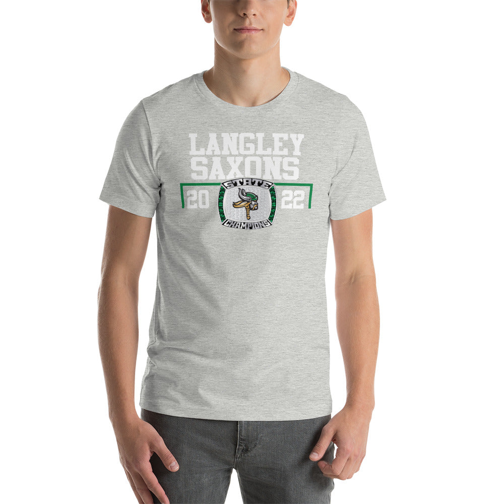 Langley Saxon Ice Hockey Championship Ring Short-sleeve unisex t-shirt