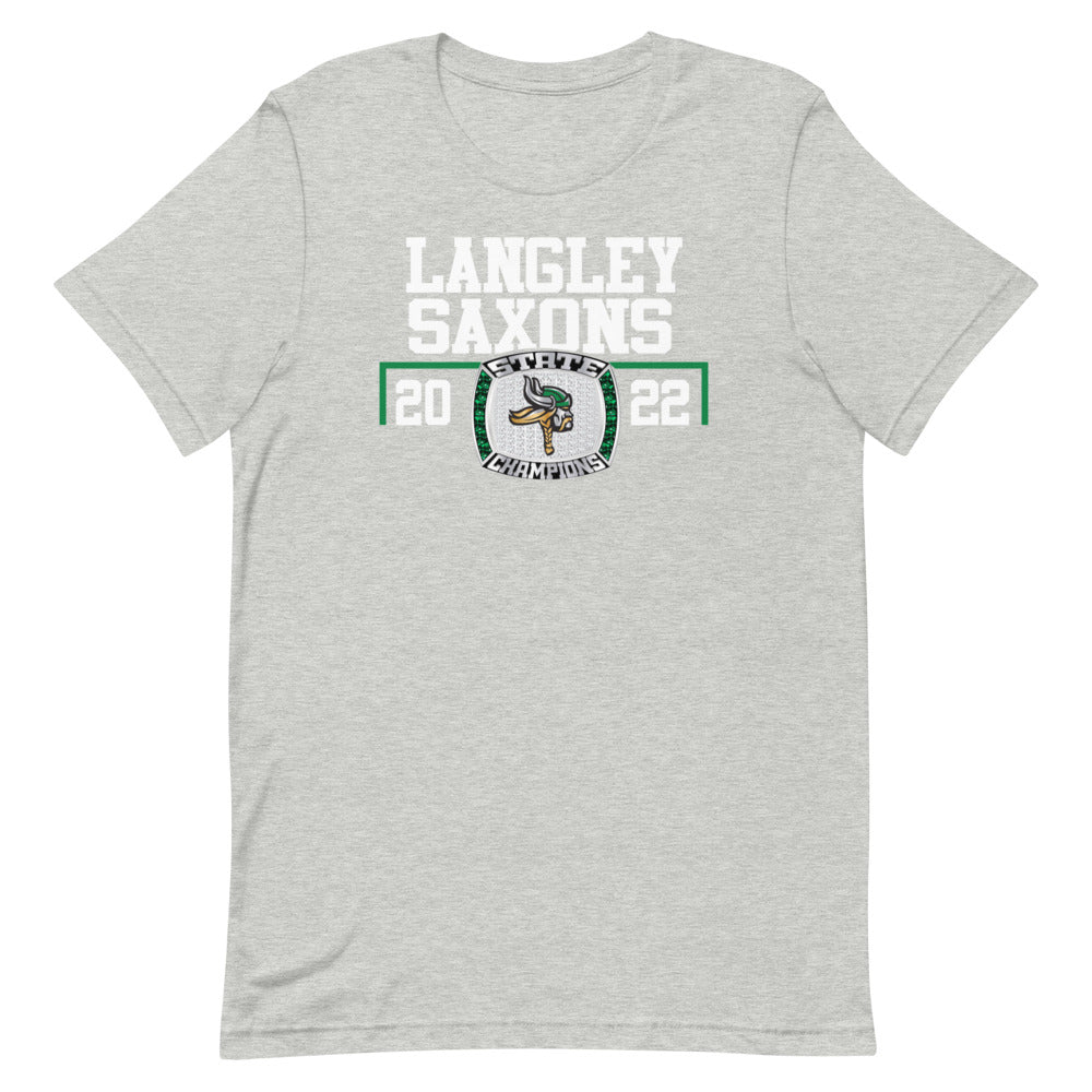 Langley Saxon Ice Hockey Championship Ring Short-sleeve unisex t-shirt
