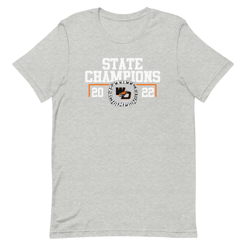 West Delaware High School Wrestling 2022 Championship Ring Short-sleeve unisex t-shirt
