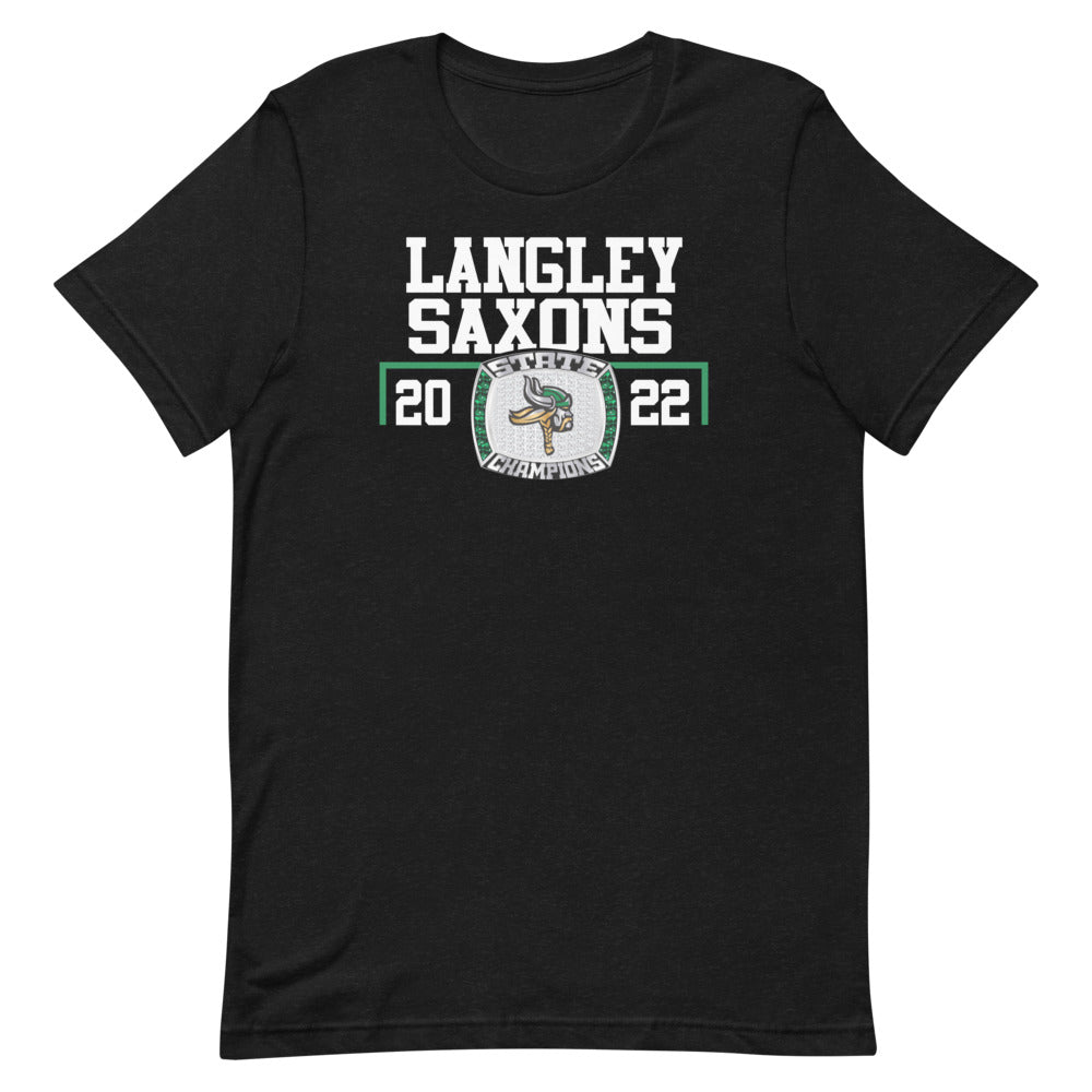 Langley Saxon Ice Hockey Championship Ring Short-sleeve unisex t-shirt