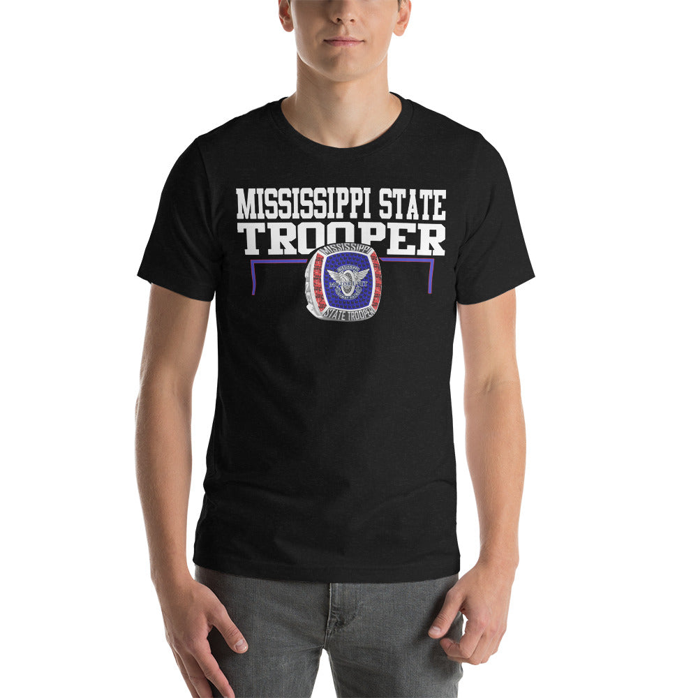 Mississippi State Trooper Silver Ring Short-sleeve unisex t-shirt