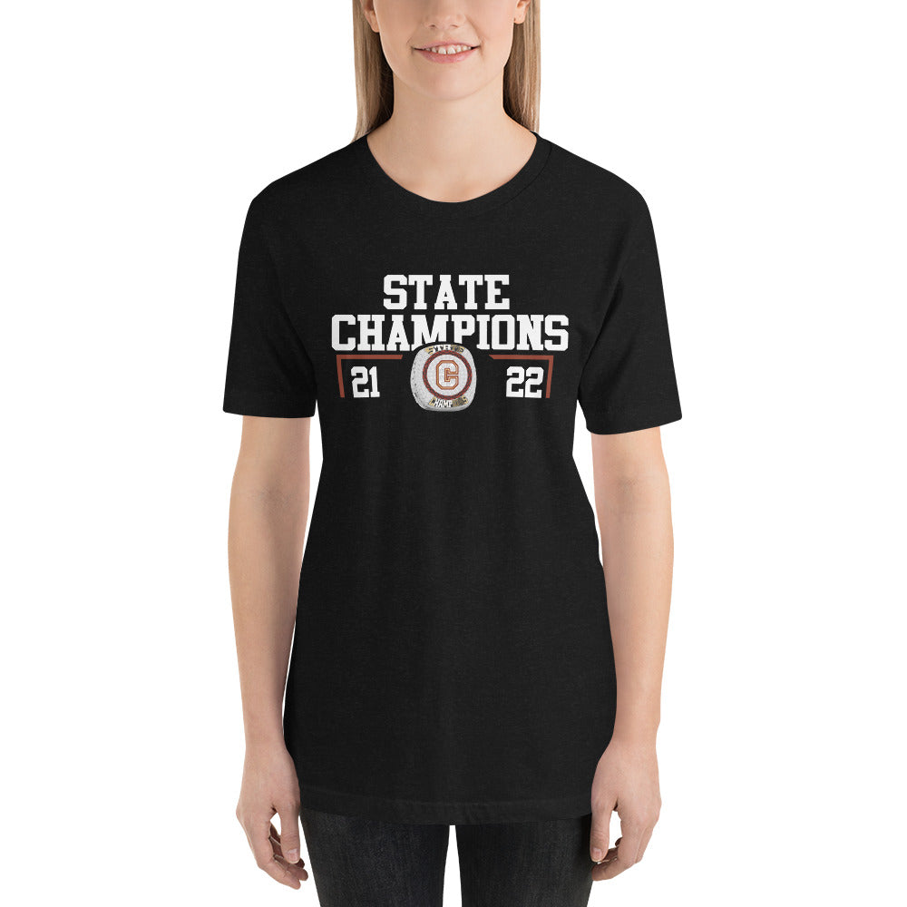 Capital Cougarettes '21 - '22 State Championship Ring Short-sleeve unisex t-shirt