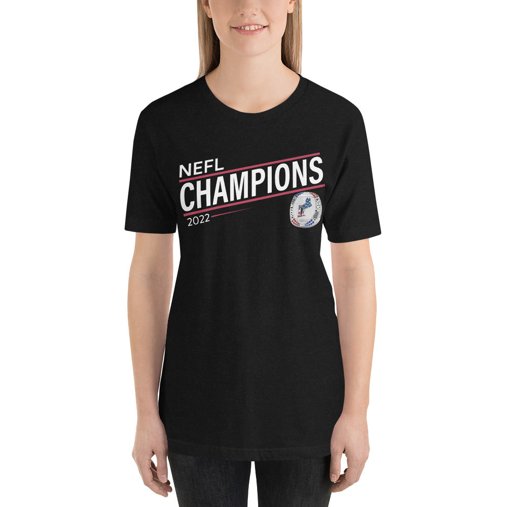 Mass Warriors 2022 NEFL Championship Ring Red Line Unisex t-shirt