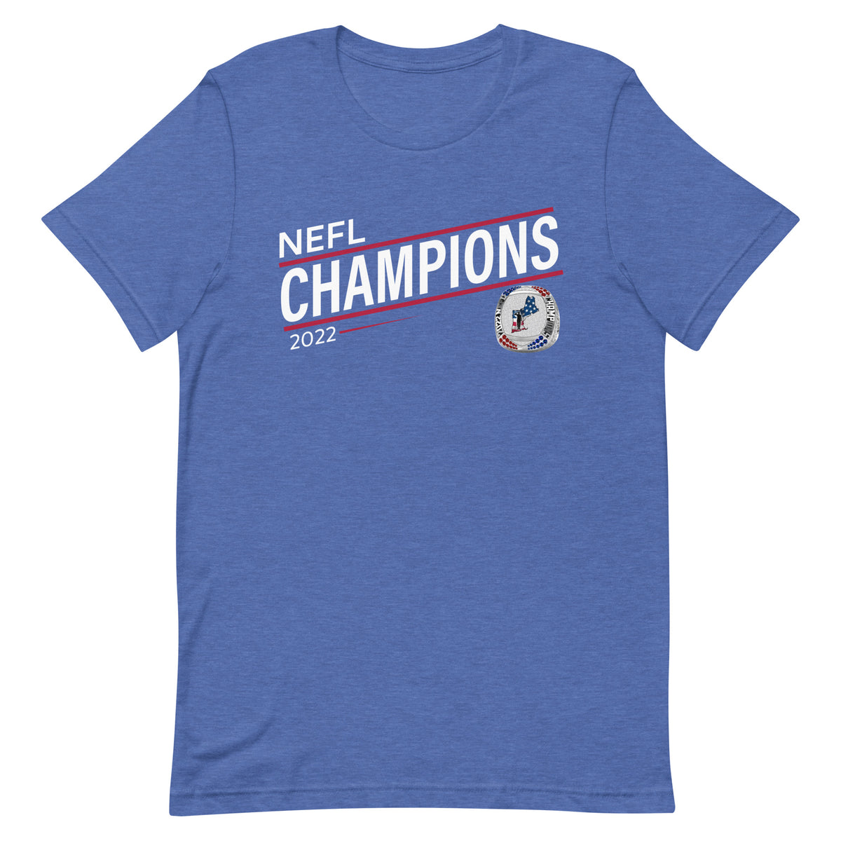 Mass Warriors 2022 NEFL Championship Ring Red Line Unisex t-shirt